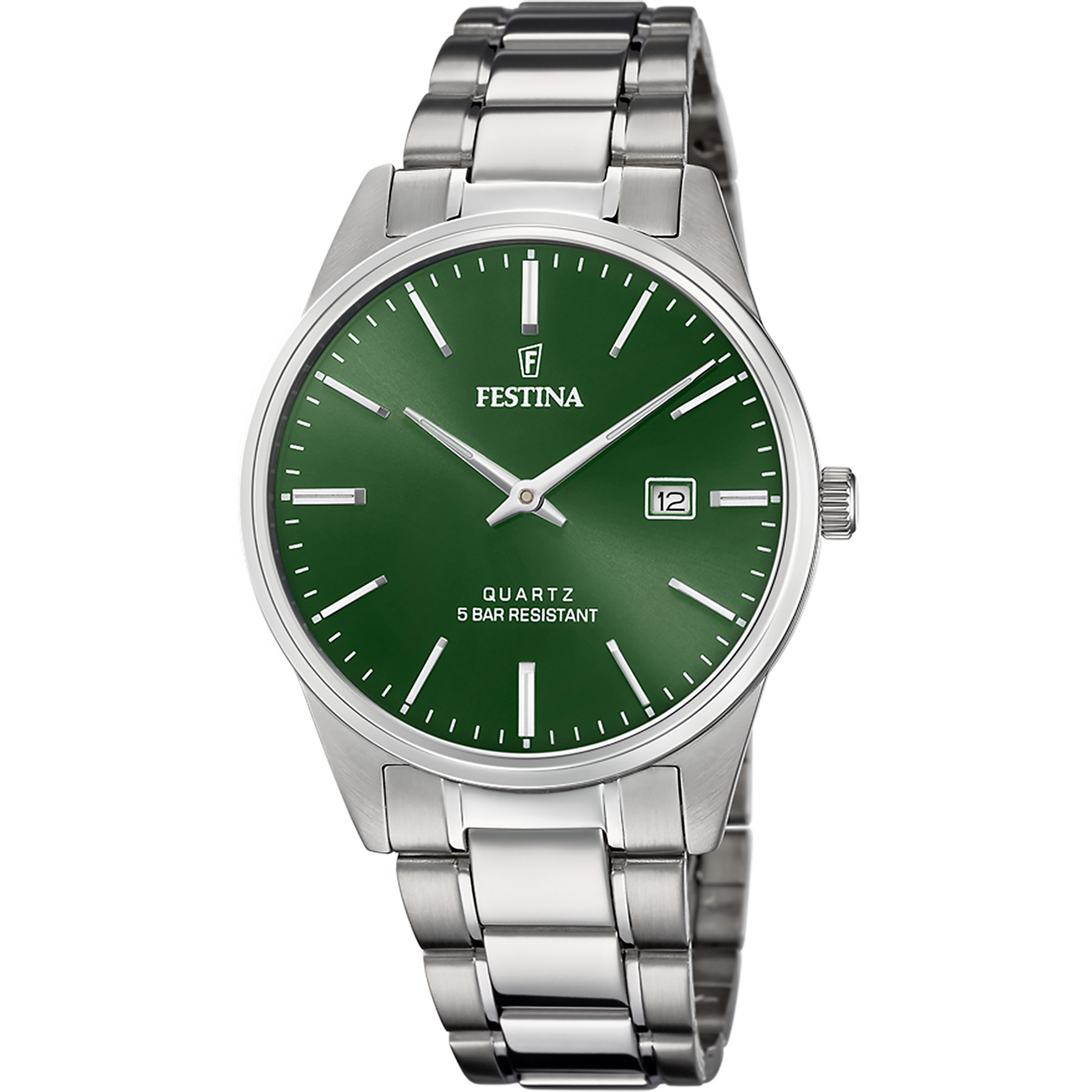 Festina Herrenuhr F20511-5 Grün Edelstahlband 39,3 mm
