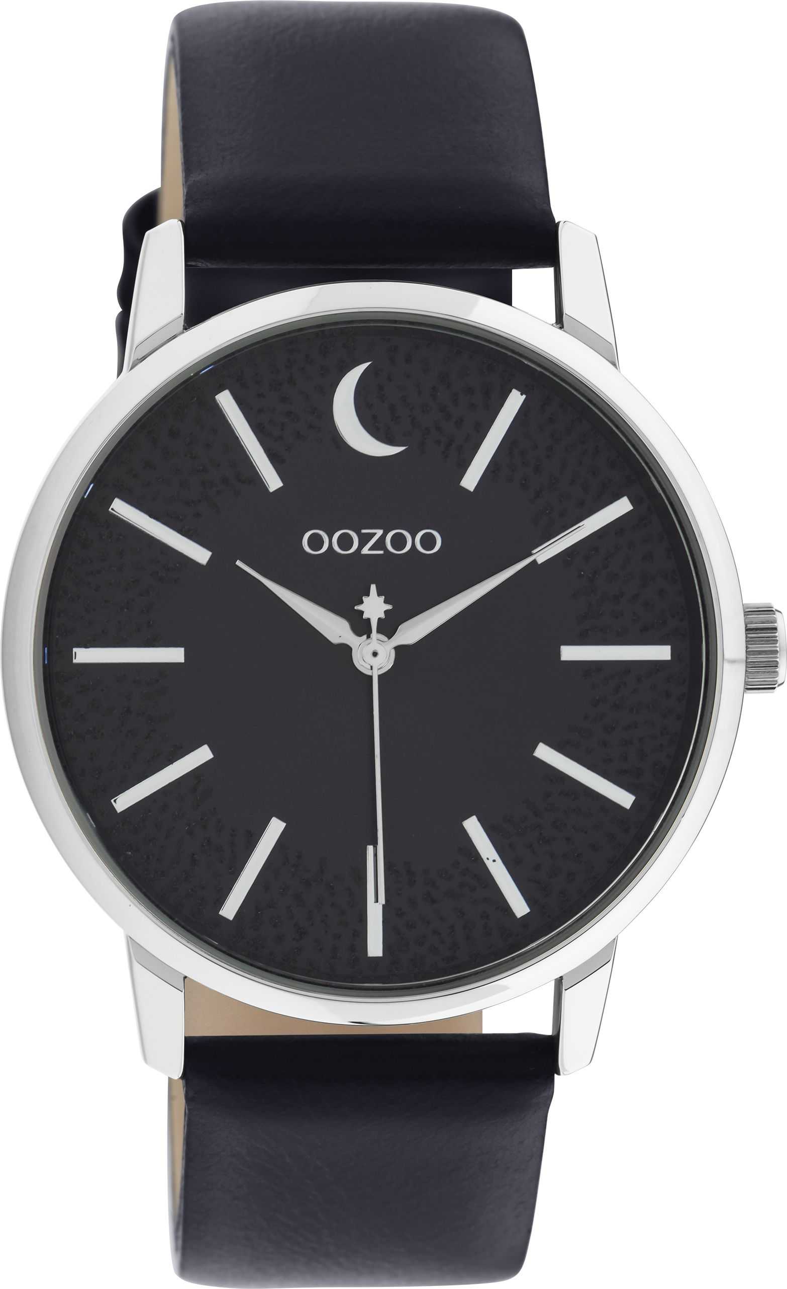 C11043 Oozoo Damen Uhr C11043 Armbanduhr Blau Glitzer-Zifferblatt Lederband 40 mm