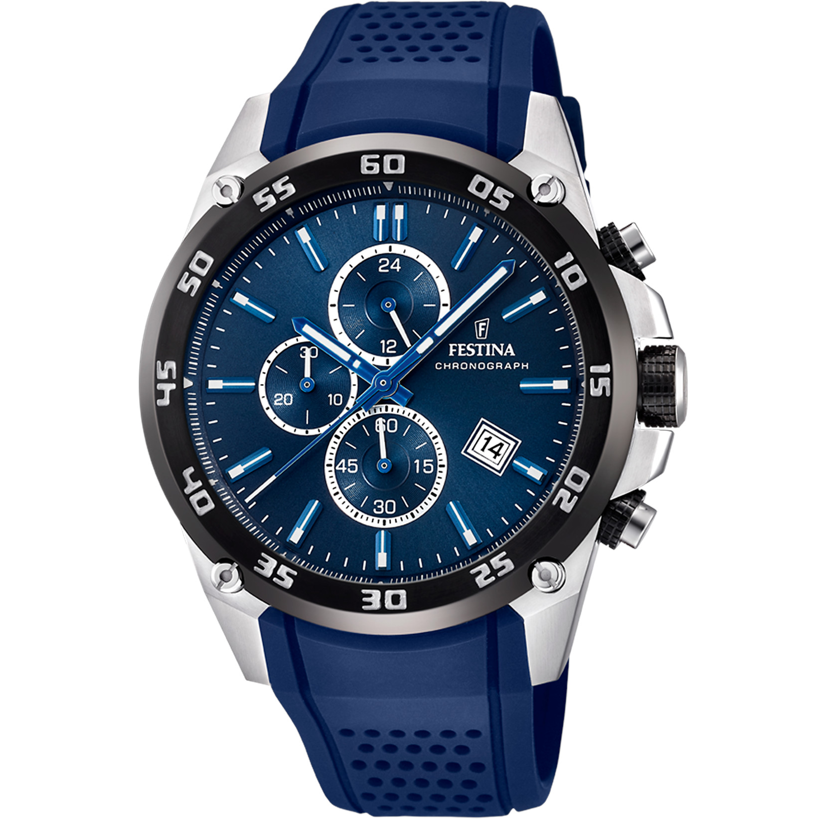 Festina Chronograph F20330-2 Blau Silikonband 47 mm