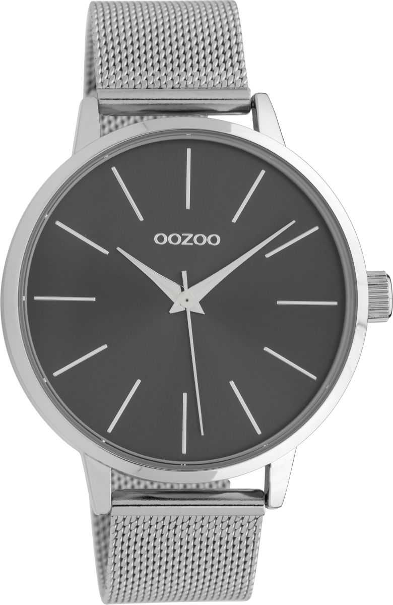 C10007 Oozoo Herrenuhr C10007 silberfarben anthrazit Milanaiseband 42 mm