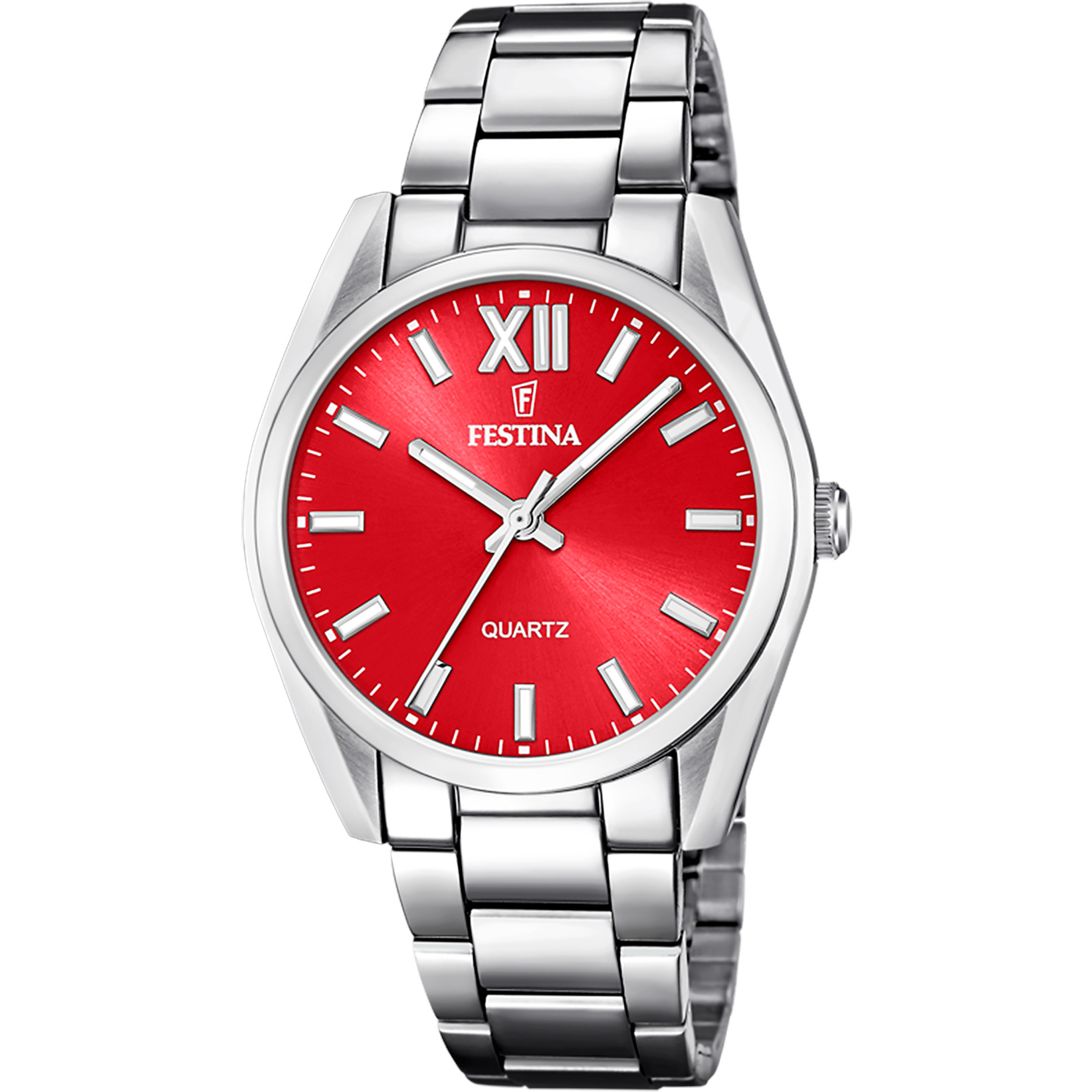 Festina Boyfriend Damenuhr F20622-B Rot Edelstahlband 36,8 mm