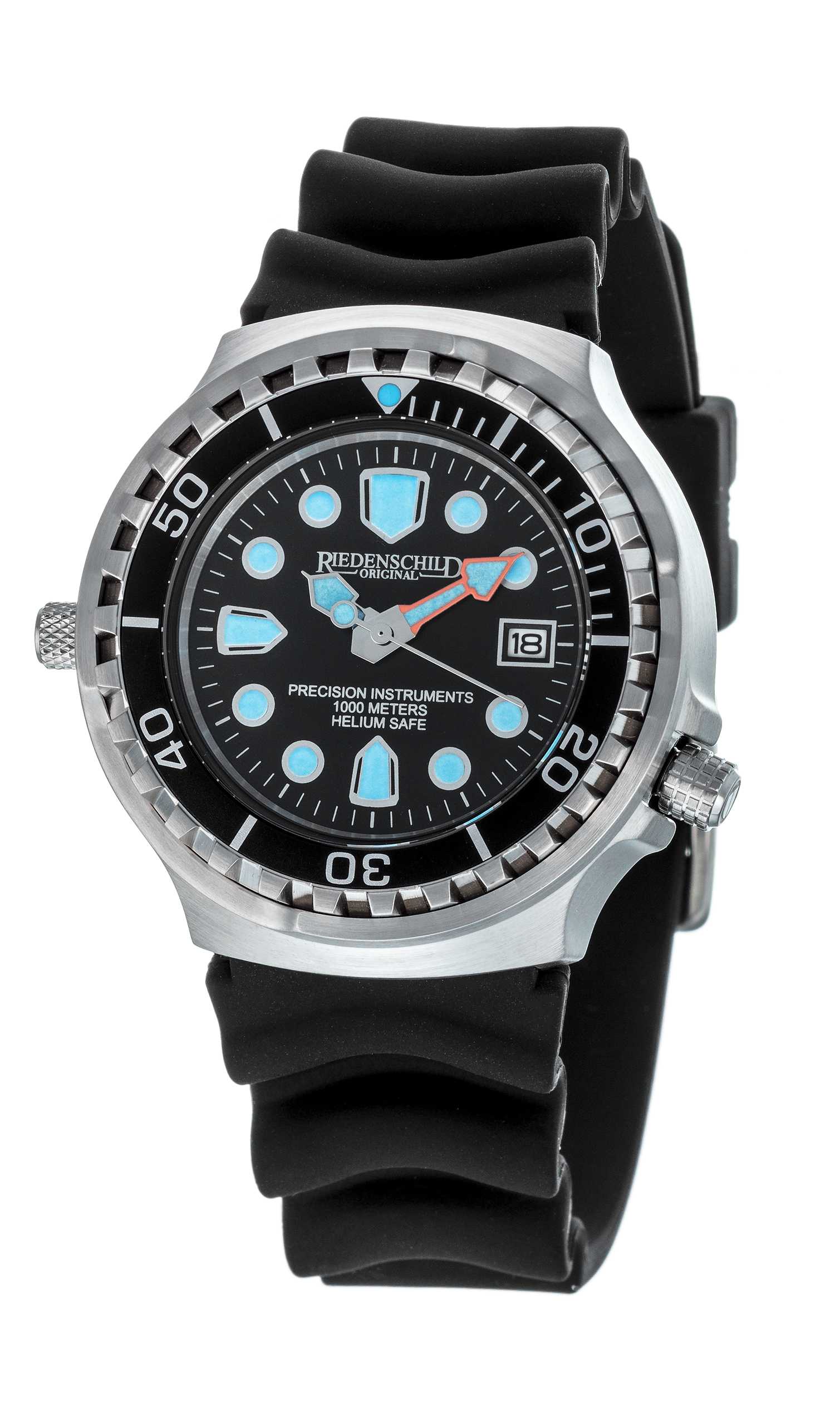 Riedenschild Army Watch RS9000-01 Taucheruhr 100 ATM Silikonband 46 mm