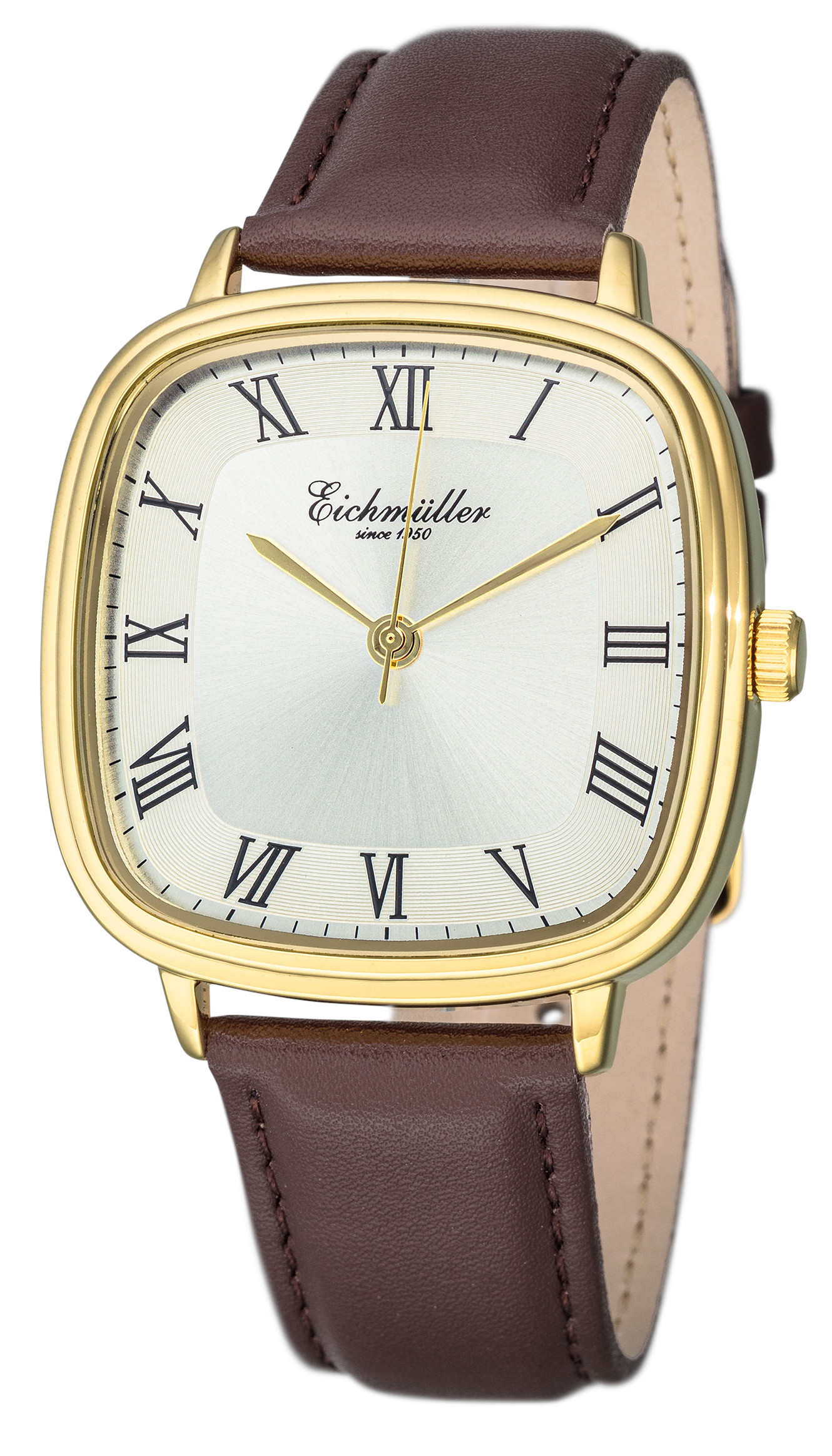 Eichmüller Klassische Herrenuhr RE1146 Goldfarben Braun 39 mm