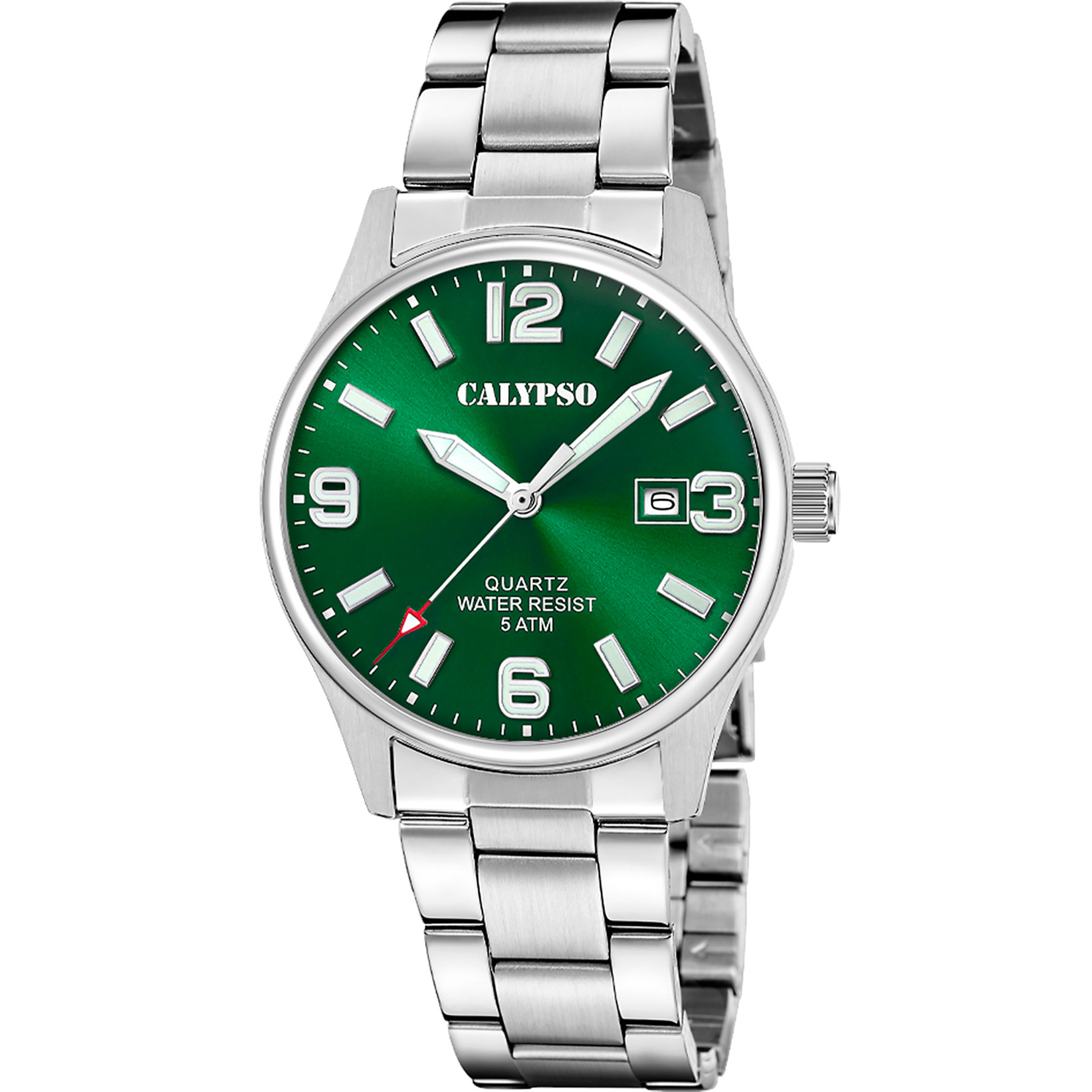 Calypso Basic Herrenuhr K5860-6 Grün Edelstahlband 39,5 mm Calypso Basic Herrenuhr K5860-6 Grün Edelstahlband 39,5 mm