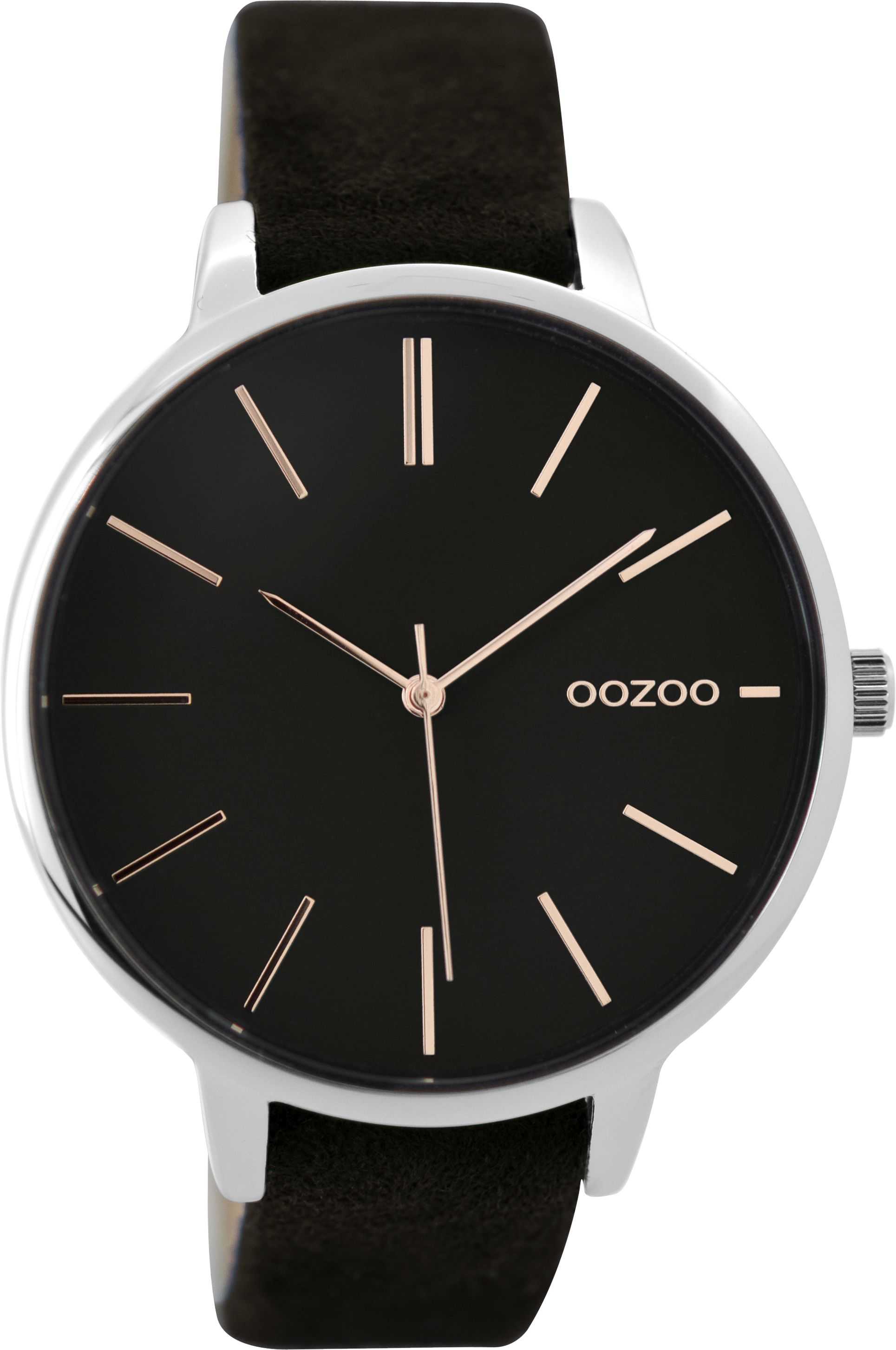 C9214 Oozoo Damenuhr C9214 - silberfarben-dunkelbraun- Lederband - 42 mm