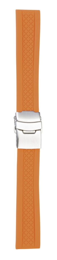 562 Eichmüller Silikonband Uhrenarmband 18, 20, 22 oder 24 mm orange Faltschliesse