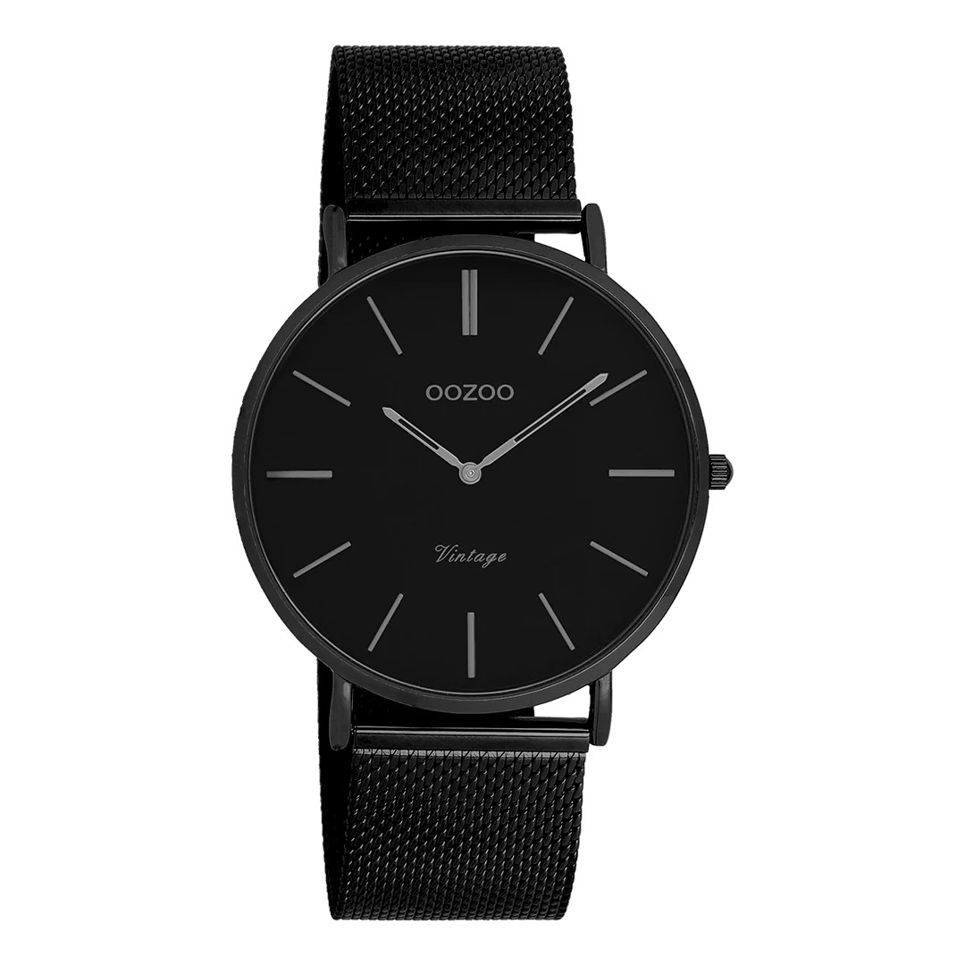 Oozoo Vintage Damenuhr C9933 schwarz Milanaiseband 40 mm Oozoo Vintage Damenuhr C9933 schwarz Milanaiseband 40 mm