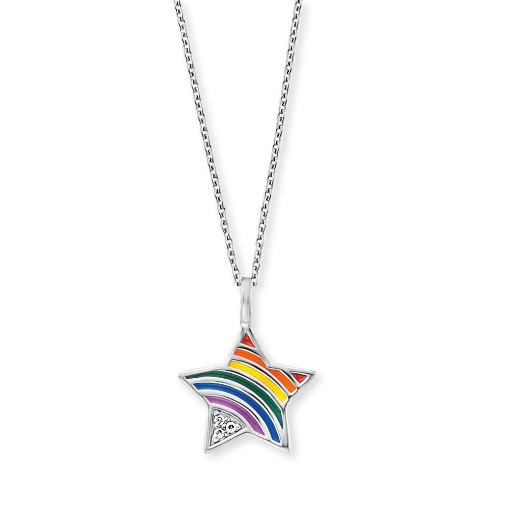 Herzengel Kinderkette Stern Regenbogen Silber 12x12 mm Herzengel Kinderkette Stern Regenbogen Silber 12x12 mm