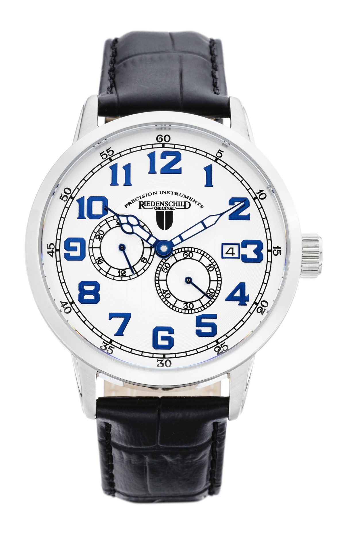 Riedenschild RS7603-02 Automatikuhr Weiss Lederband Schwarz 42 mm