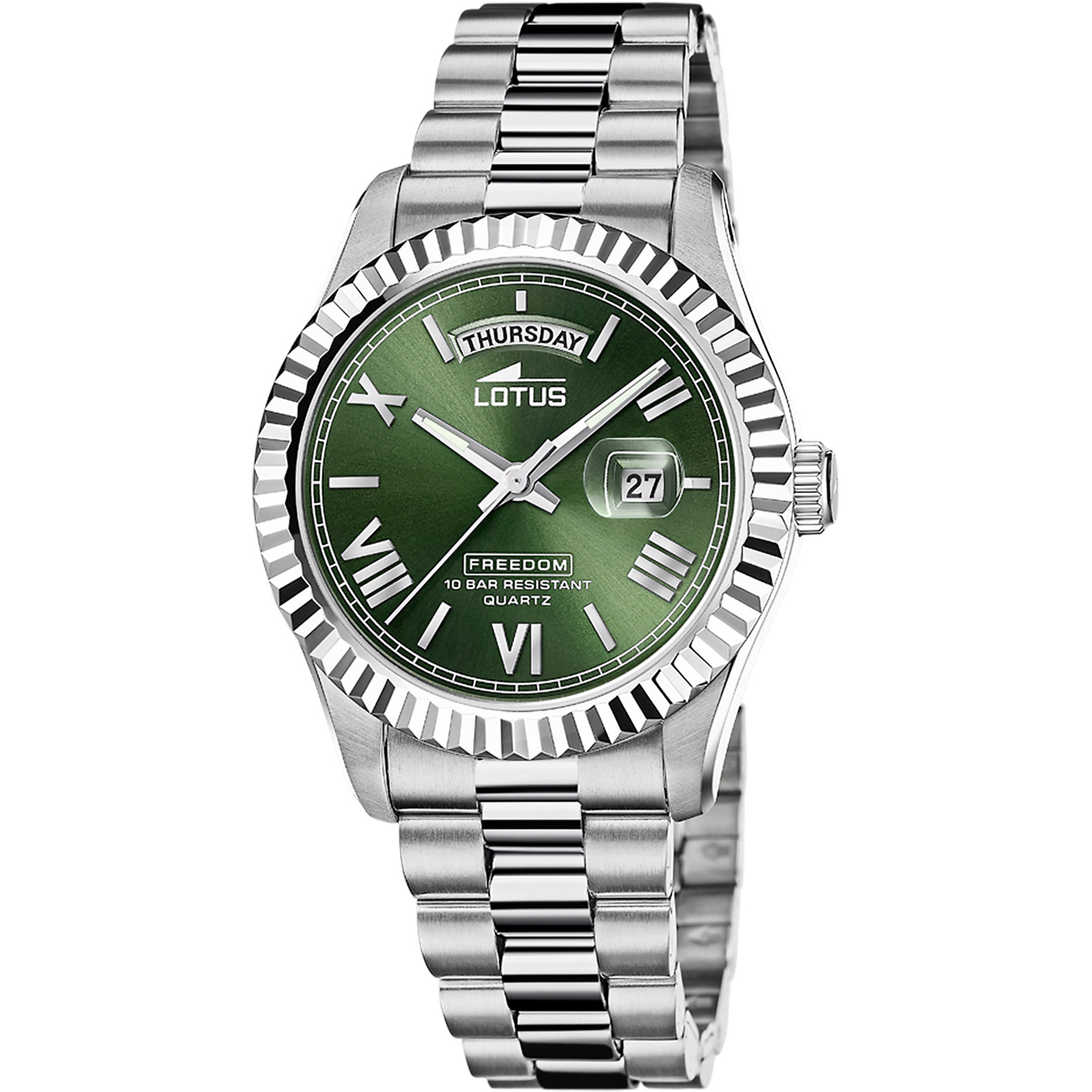 Lotus Herrenuhr 18854-3 Dunkelgrün Edelstahlband 41,5 mm