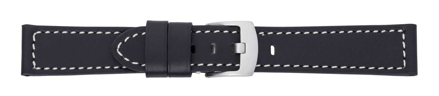 Eichmüller Lederband Uhrenarmband 20, 22, 24 oder 26 mm Kalbsleder schwarz Dornschliesse