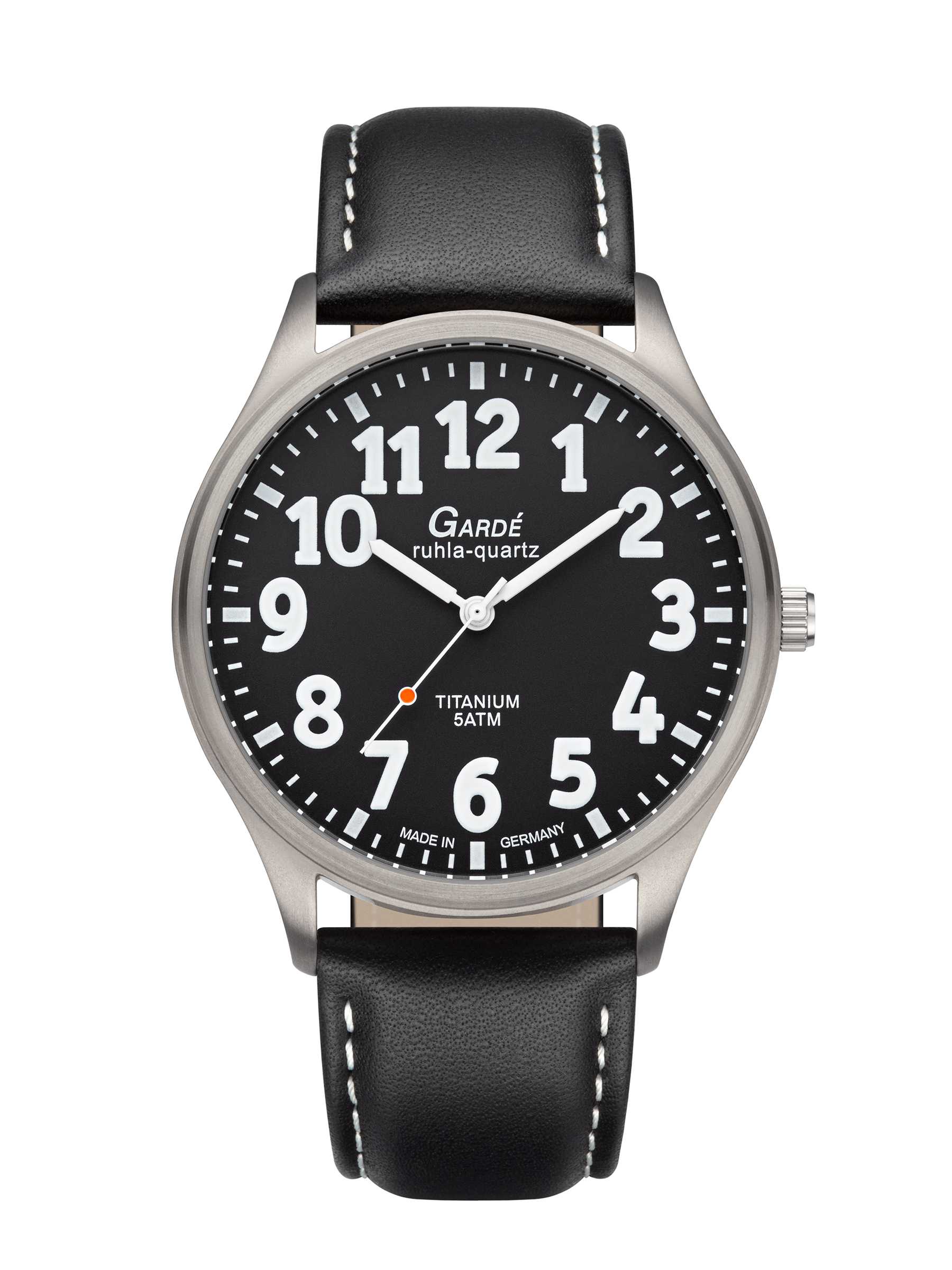 UMR Ruhla Herrenuhr 17-74 schwarz Lederband 42 mm sehr gut ablesbar