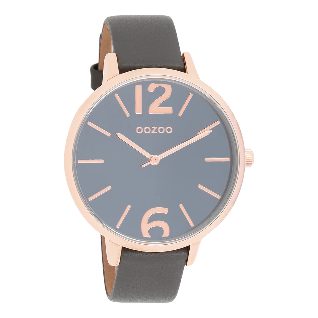 Oozoo Damenuhr C9153 IP-Rose Lederband Grau 42 mm Oozoo Damenuhr C9153 IP-Rose Lederband Grau 42 mm