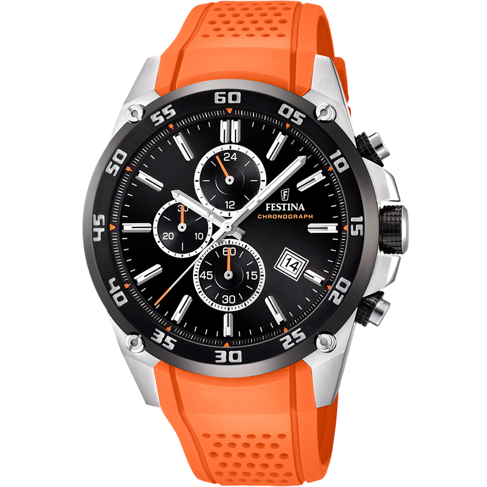 Festina Chronograph F20330-4 Orange Silikonband 47 mm