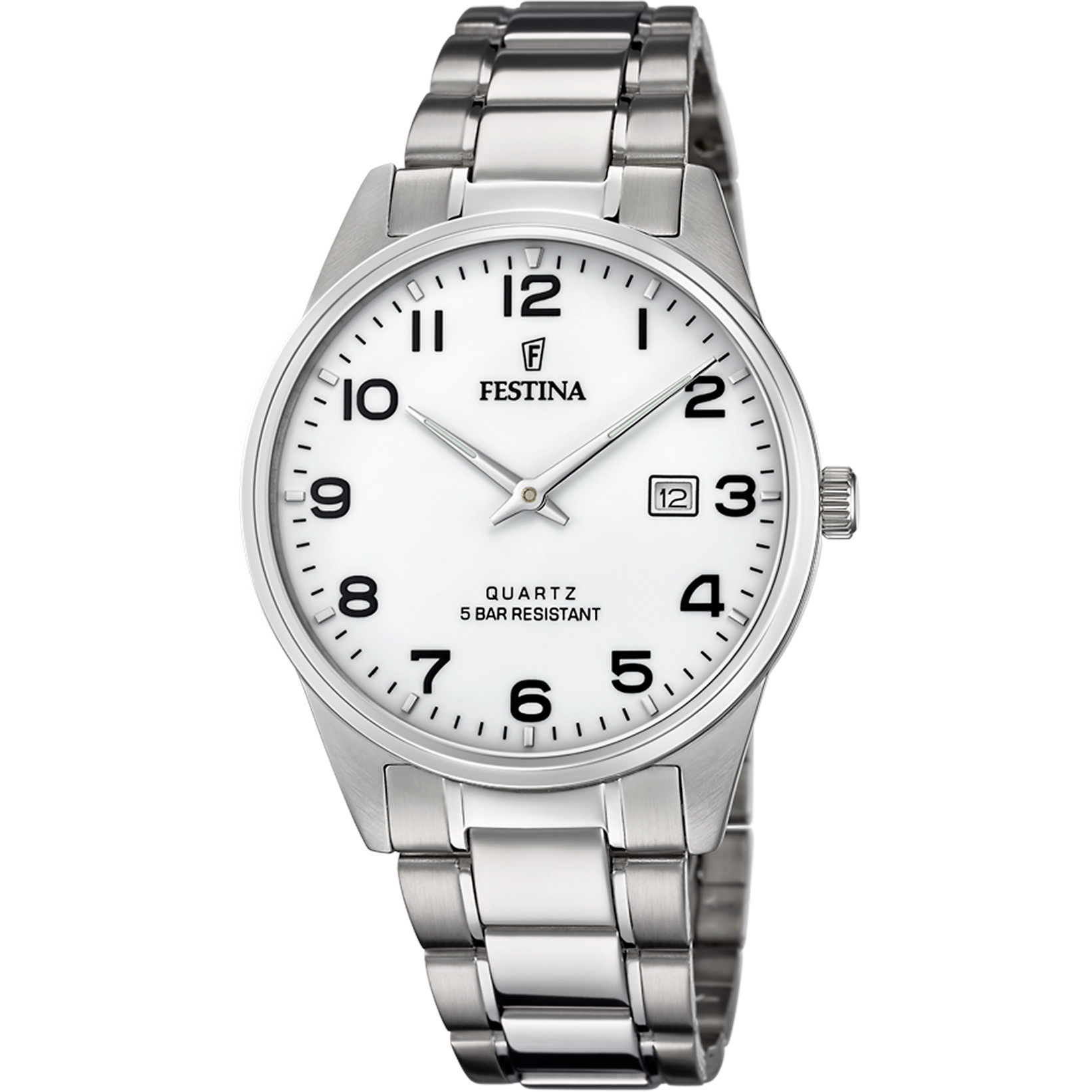 Festina Herrenuhr F20511-1 Weiss Edelstahlband 39,3 mm