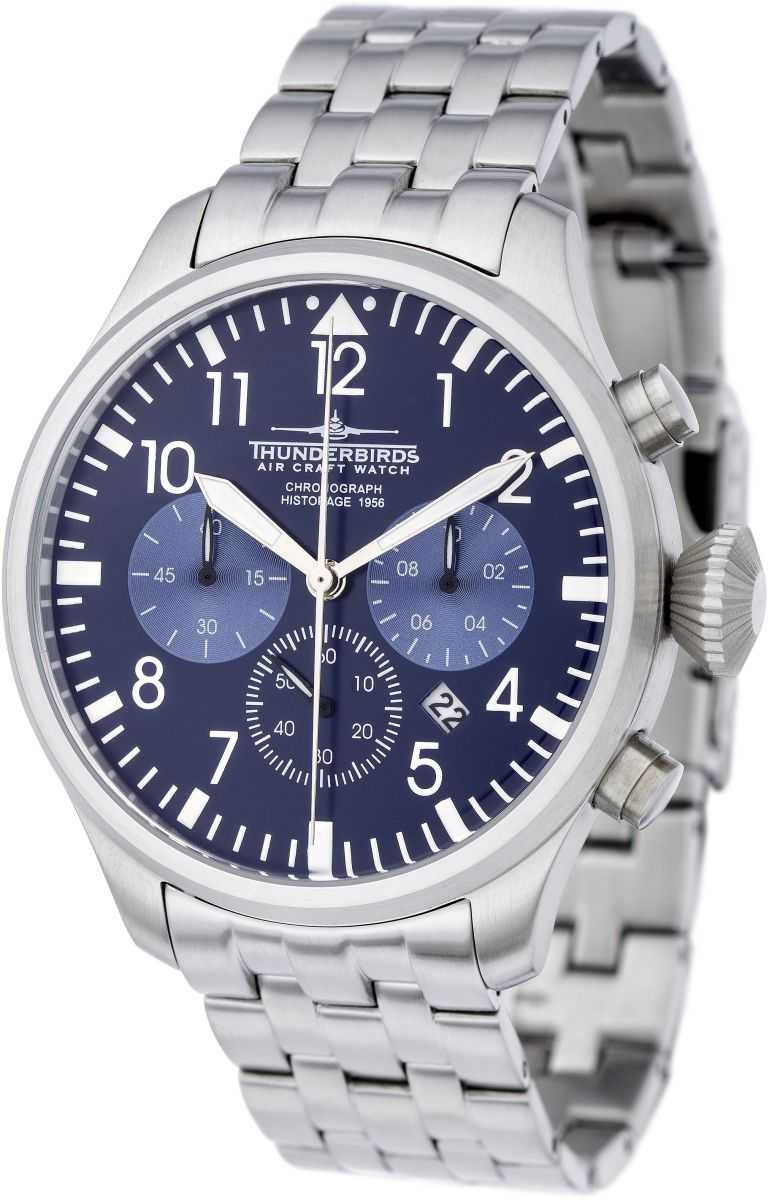 Thunderbirds Flieger Herren Chronograph TB1076-04 - Edelstahlband - 47 mm