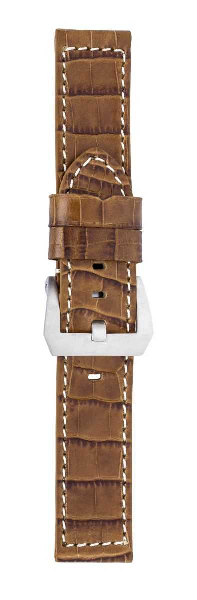 Eichmüller 732 Leder Uhrenband 22,24 oder 26 mm braun Alligator-Narbung Dornschliesse