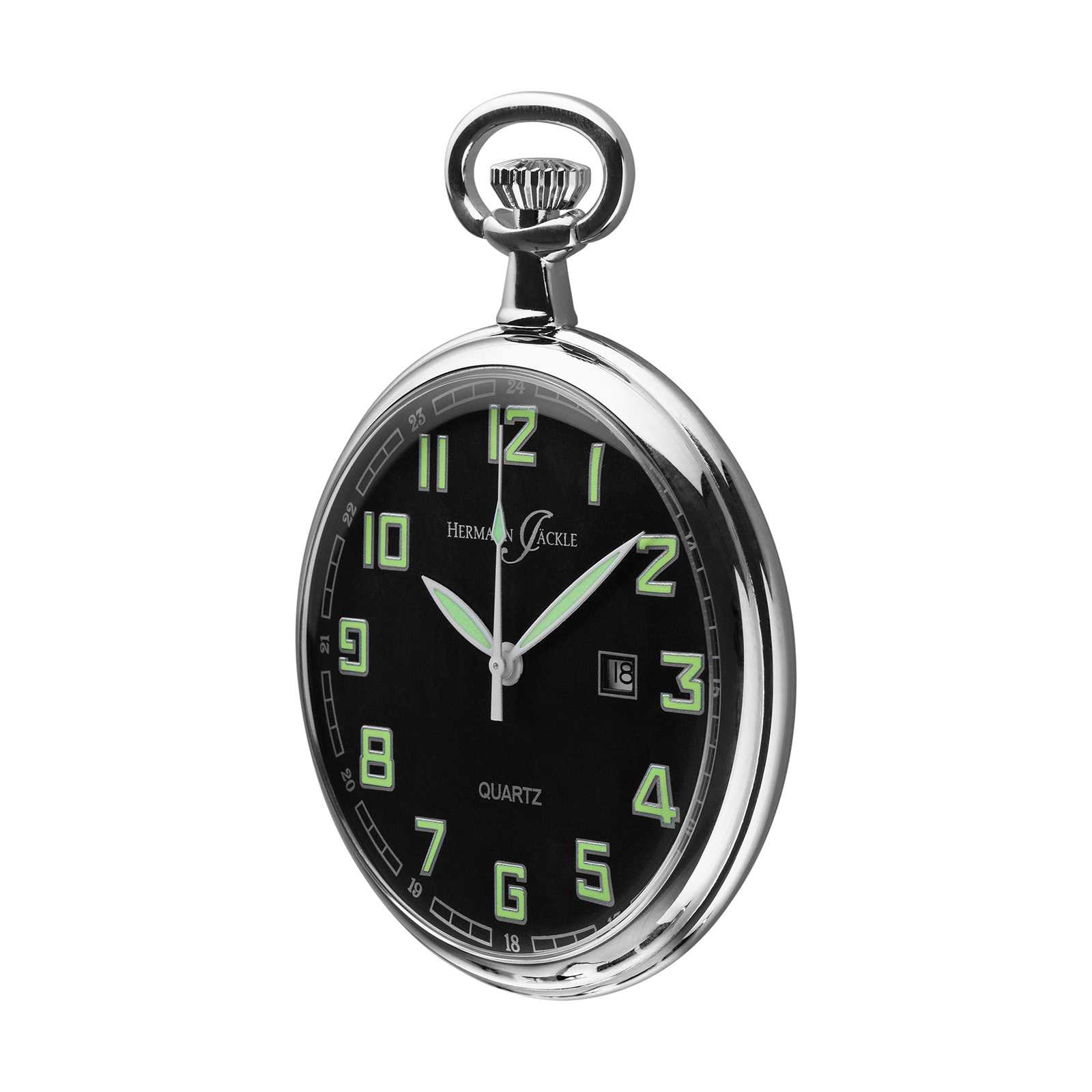 MUHR_0017_b Hermann Jäckle Konstanz Quarz Taschenuhr | incl. Kette & Box
