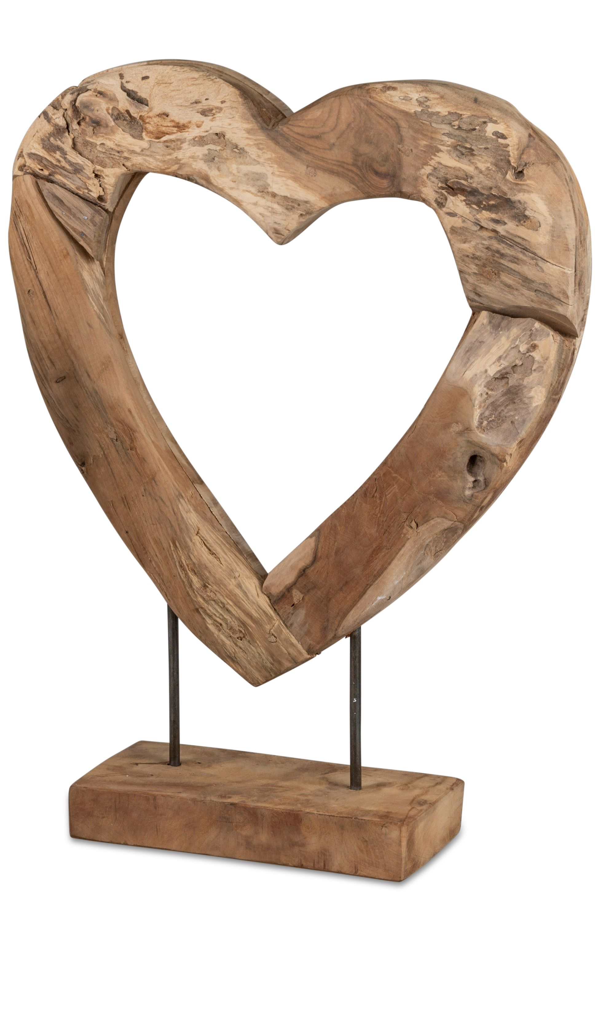 Formano Herz Dekoobjekt Teakholz 619389 - 40x50 cm