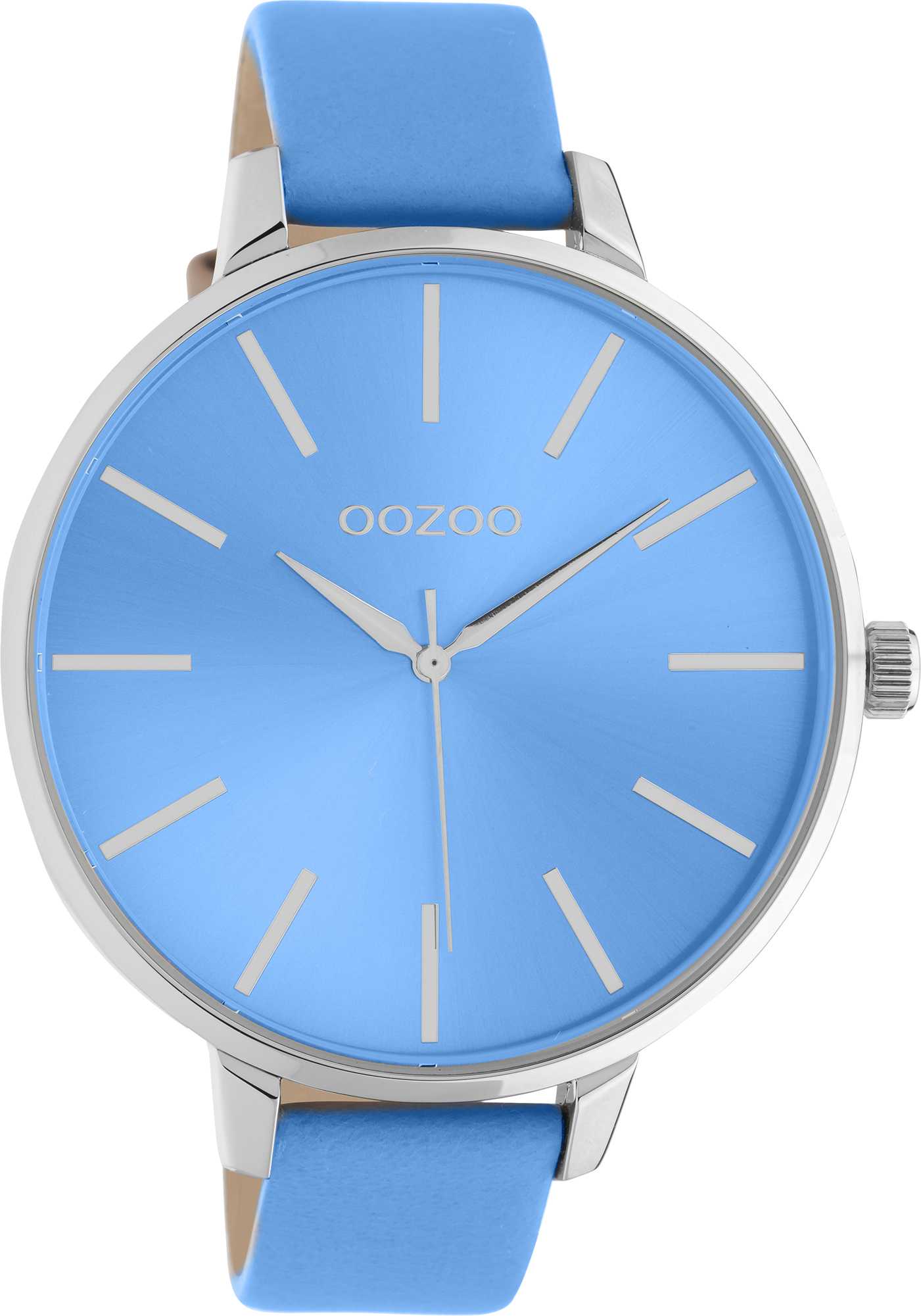C10982 Oozoo XL Damenuhr C10982 Zifferbatt Glänzend Lederband Blau 48 mm