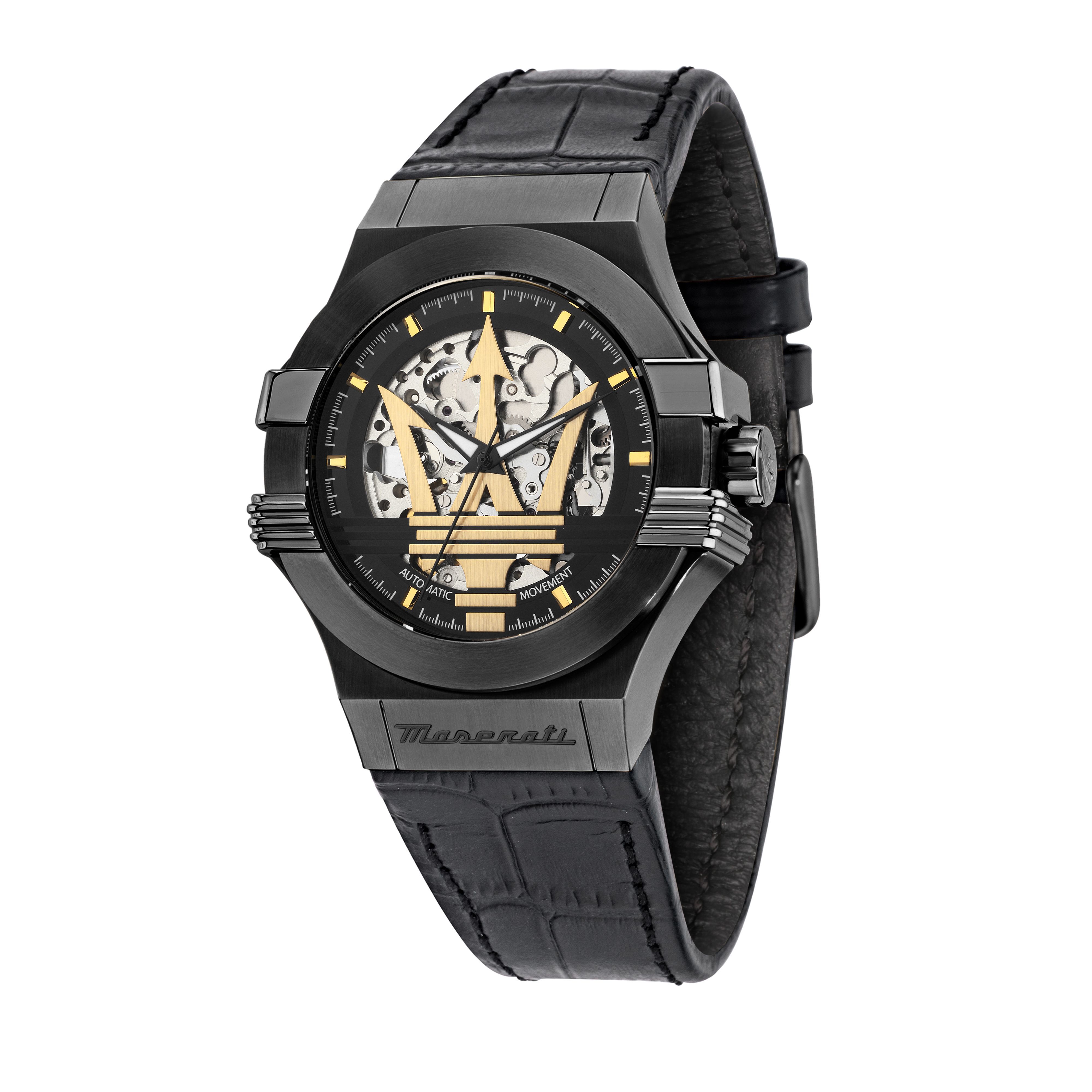 Maserati Potenza Automatikuhr R8821108051 Lederband 42 mm