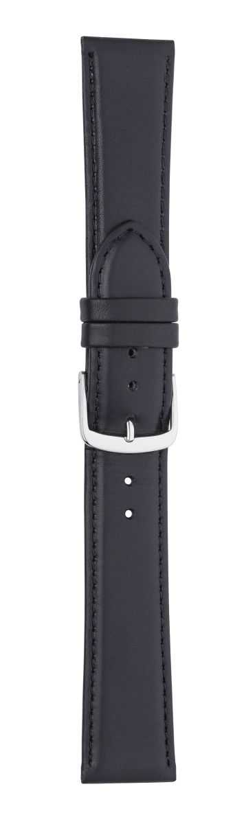 Eichmüller Lederband Uhrenarmband 12, 14, 16, 18 oder 20 mm glatt schwarz weich Dornschliesse
