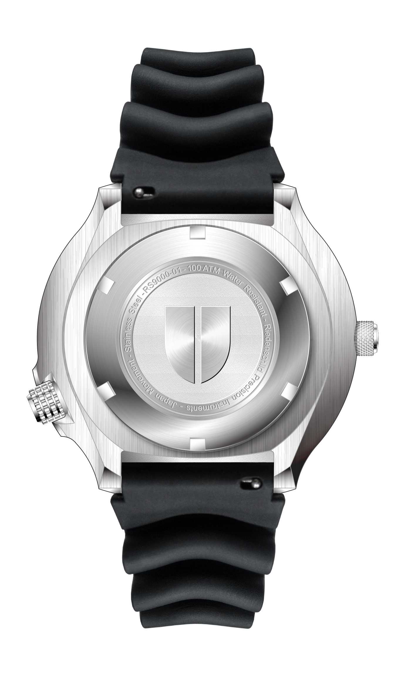 Riedenschild Army Watch RS9000-01 Taucheruhr 100 ATM Silikonband 46 mm Rückseite