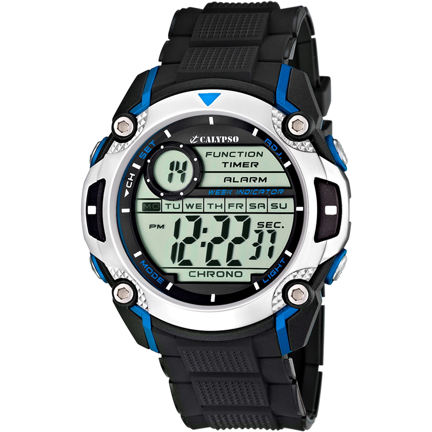 Calypso Herrenuhr K5577-2 Blau Kunststoffband Schwarz 47,2 mm Calypso Herrenuhr K5577-2 Blau Kunststoffband Schwarz 47,2 mm