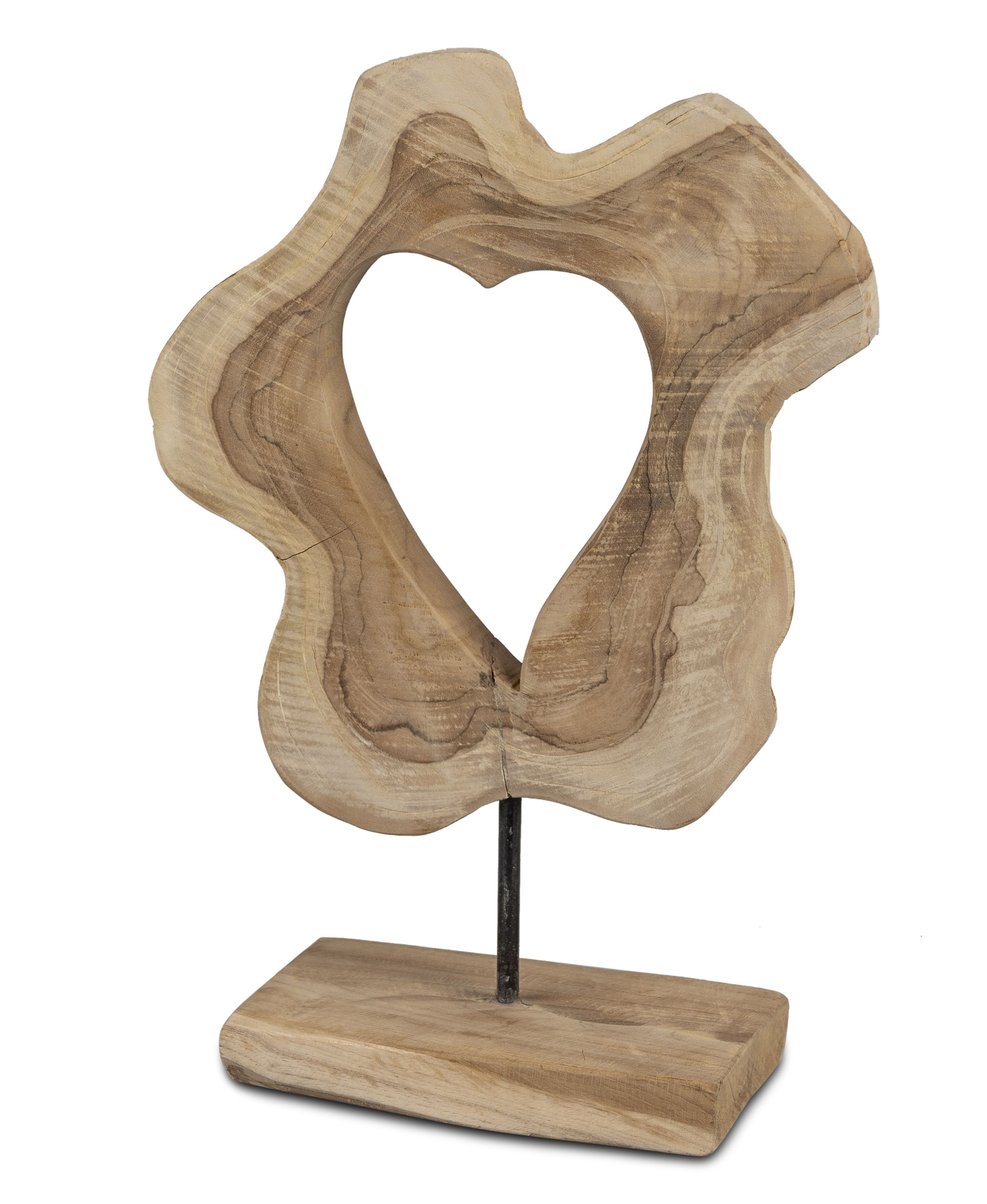 Formano Herz Dekoobjekt Teakholz 619488 - 30x50 cm