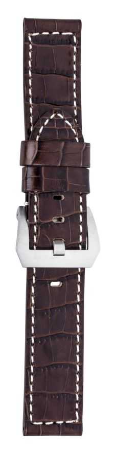 Eichmüller Lederband Uhrenarmband 22, 24 oder 26 mm dunkelbraun Alligator-Narbung Dornschliesse