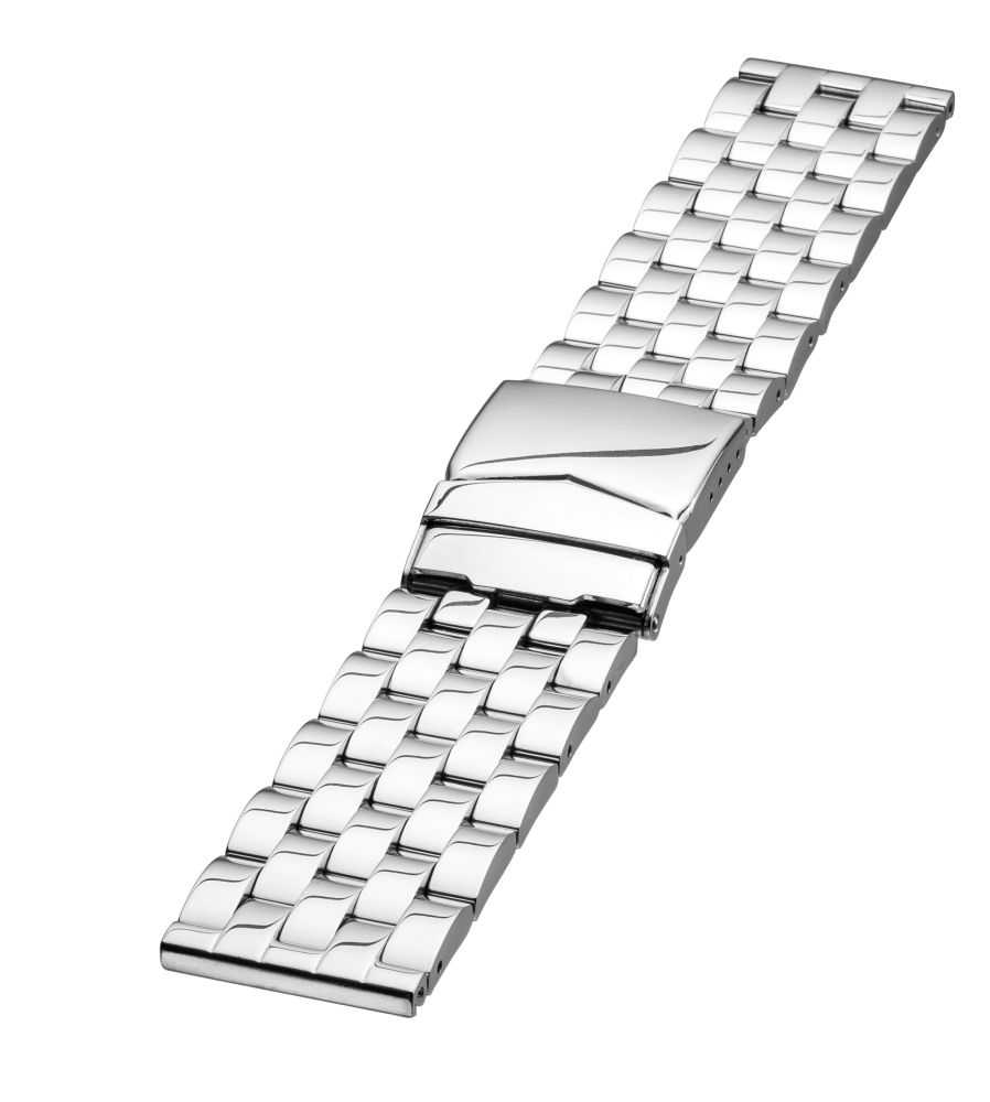 Eichmüller massives Edelstahl Uhrenarmband poliert 24 oder 26 mm Faltschliesse