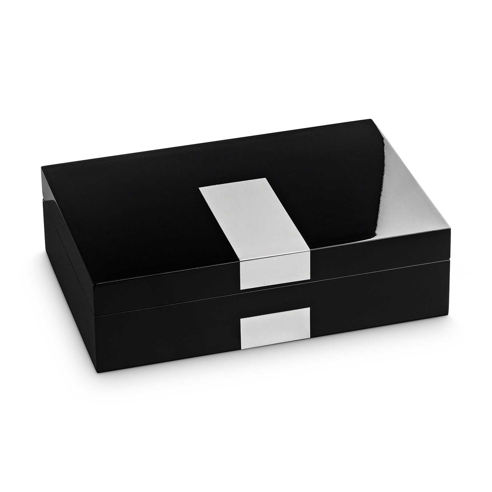 MUHR_0217_b_SW-2022BL Hermann Jäckle Schömberg Uhrenbox aus Holz für 8 Uhren schwarz geschlossen