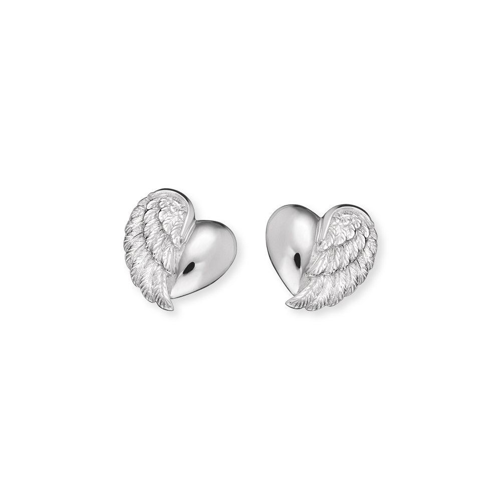 Herzengel Ohrringe Ohrstecker "Herzflügel" 925er Silber 10 mm Herzengel Ohrringe Ohrstecker "Herzflügel" 925er Silber 10 mm