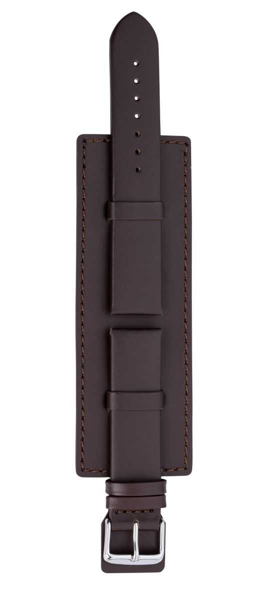 Eichmüller Uhrenarmband 18,20,22 oder 24 mm glattes Kalbsleder braun mit Unterlage