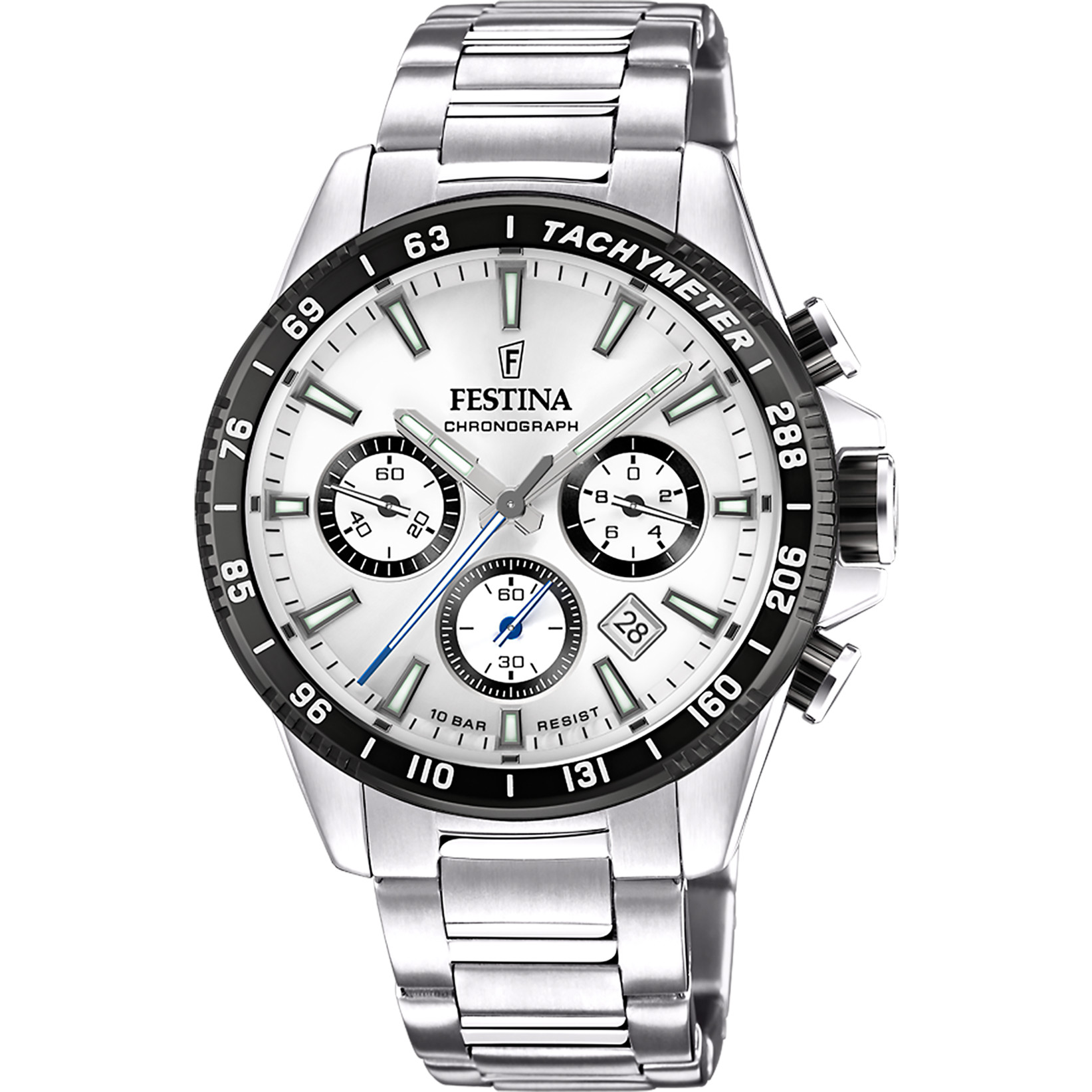 Festina Chronograph F20560-1 Silbern Edelstahlband 45 mm