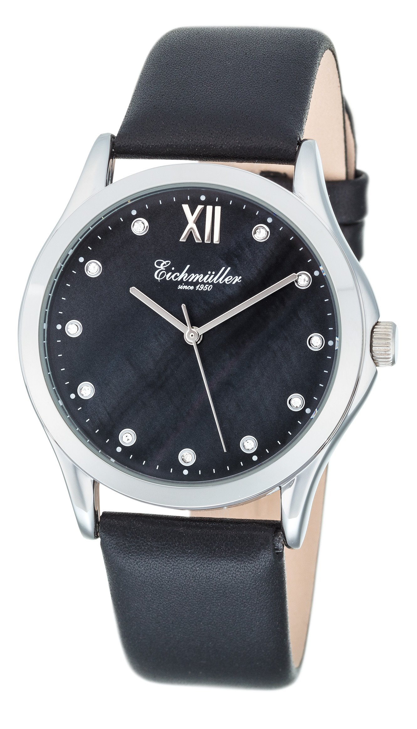 Eichmüller Damenuhr RE1140 Zirkonia Schwarz 39 mm