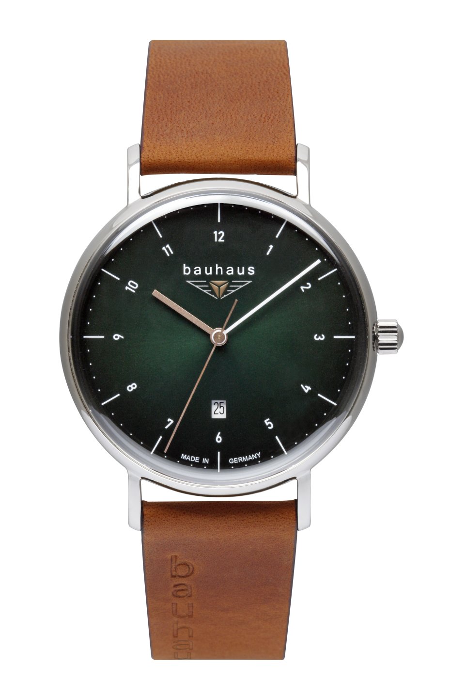 Bauhaus Herrenuhr 2140-4 Grün Lederband Braun 41 mm Bauhaus Herrenuhr 2140-4 Grün Lederband Braun 41 mm
