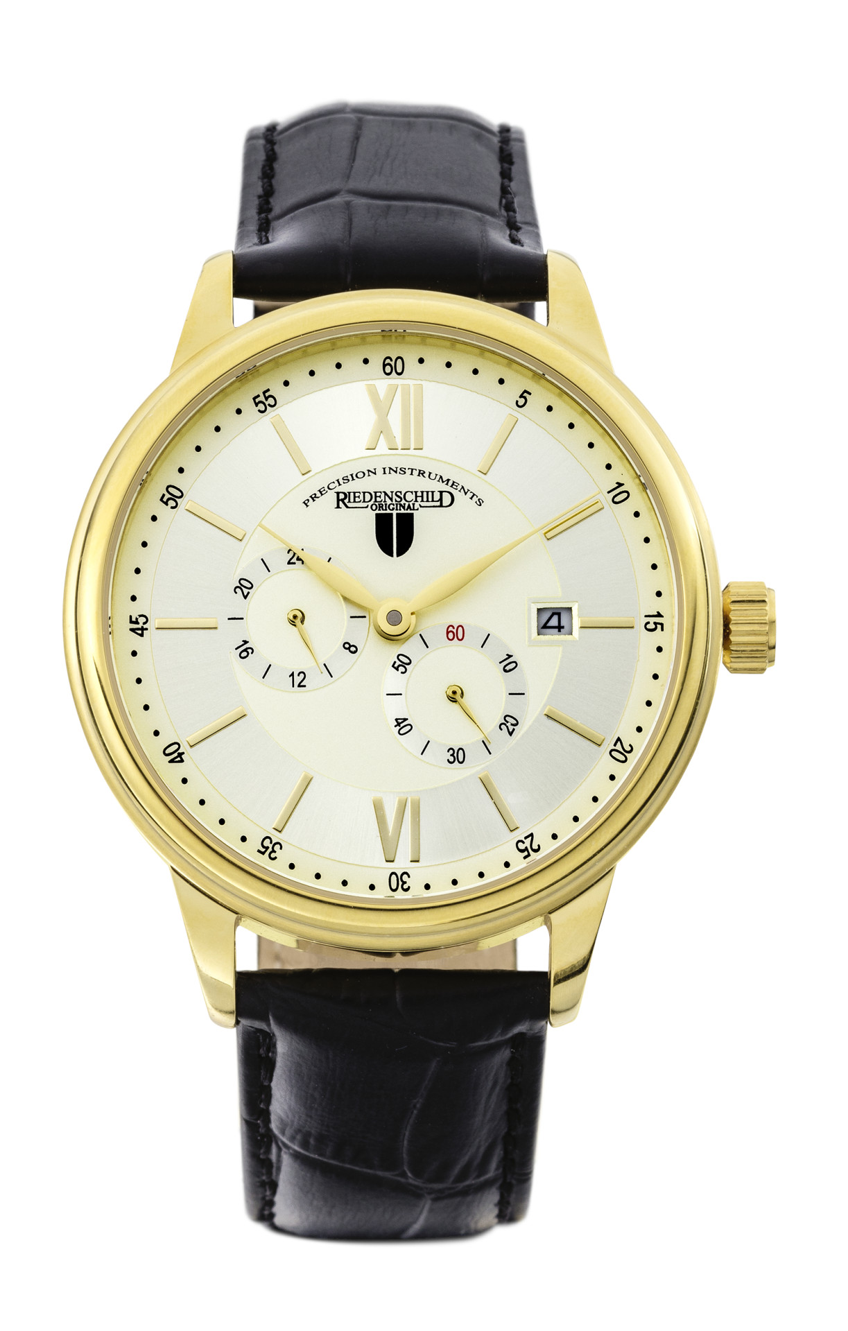 Riedenschild RS7606-03 Automatikuhr Vergoldet Lederband Braun 42 mm