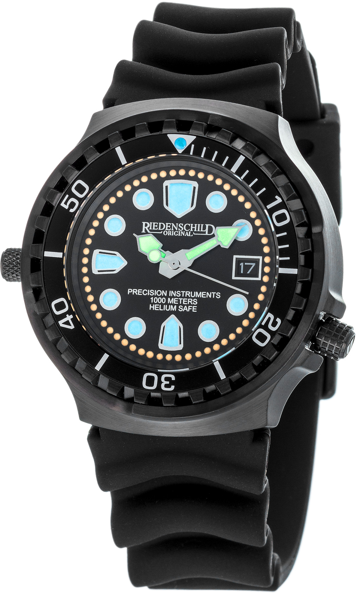 Riedenschild RS9000-02 Taucheruhr 100 ATM Silikonband 46 mm