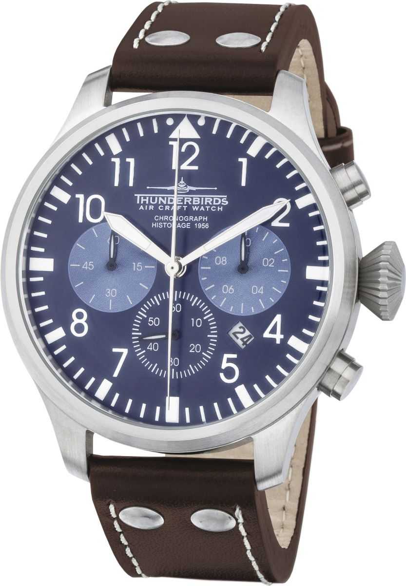 Thunderbirds Flieger Herren Chronograph TB1076-02 - Lederband - 47 mm