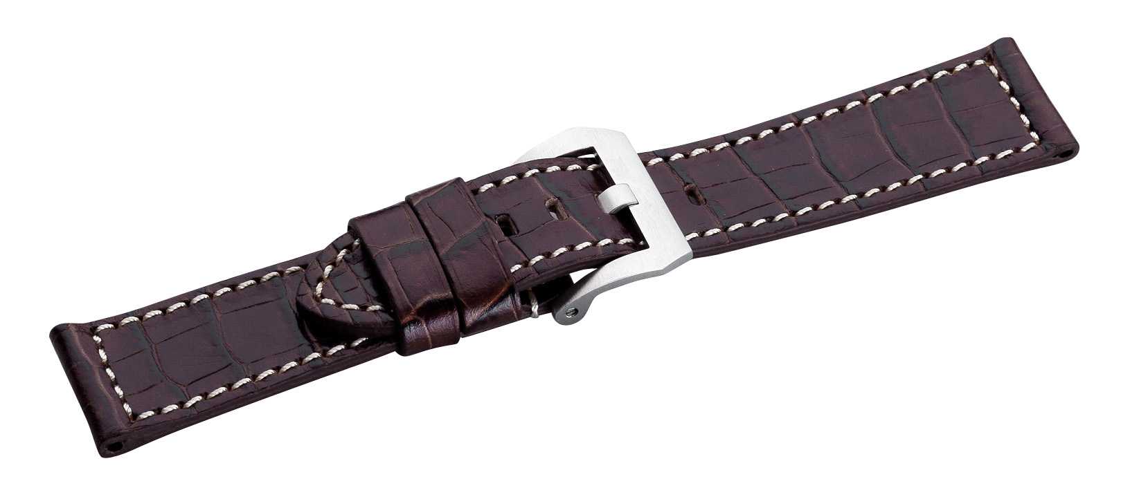 Eichmüller 731 Lederband Uhrenband 22,24 oder 26 mm dunkelbraun Alligatornarbung