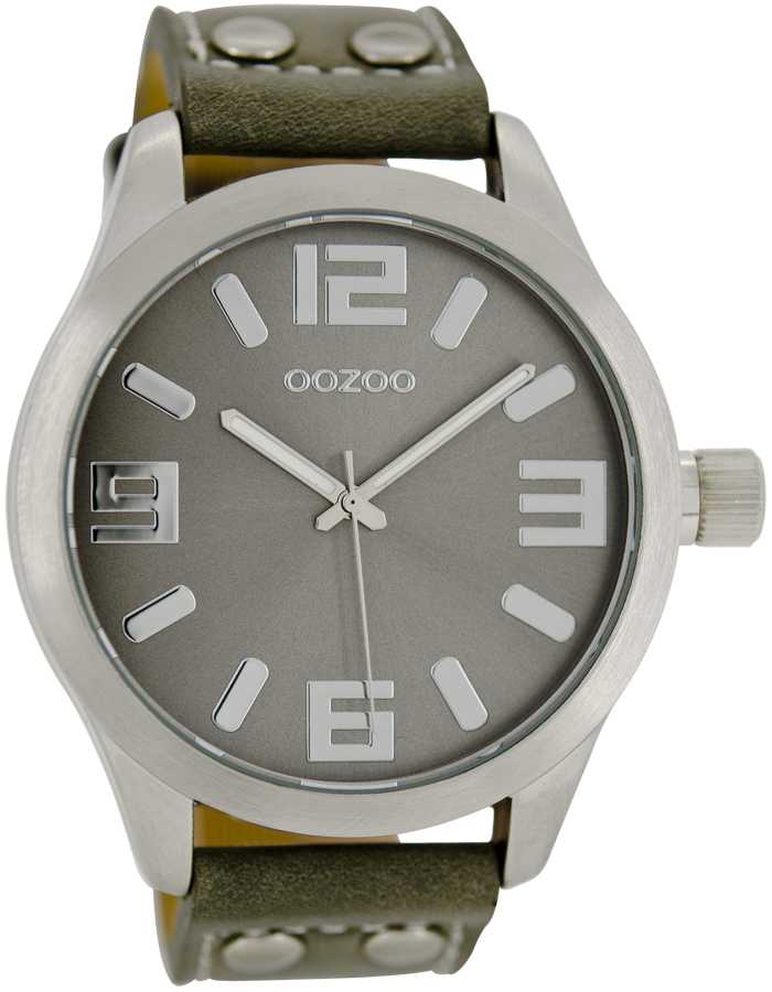 c1057 Oozoo Basic Line Armbanduhr C1057 grau Lederband mit Nieten 47 mm