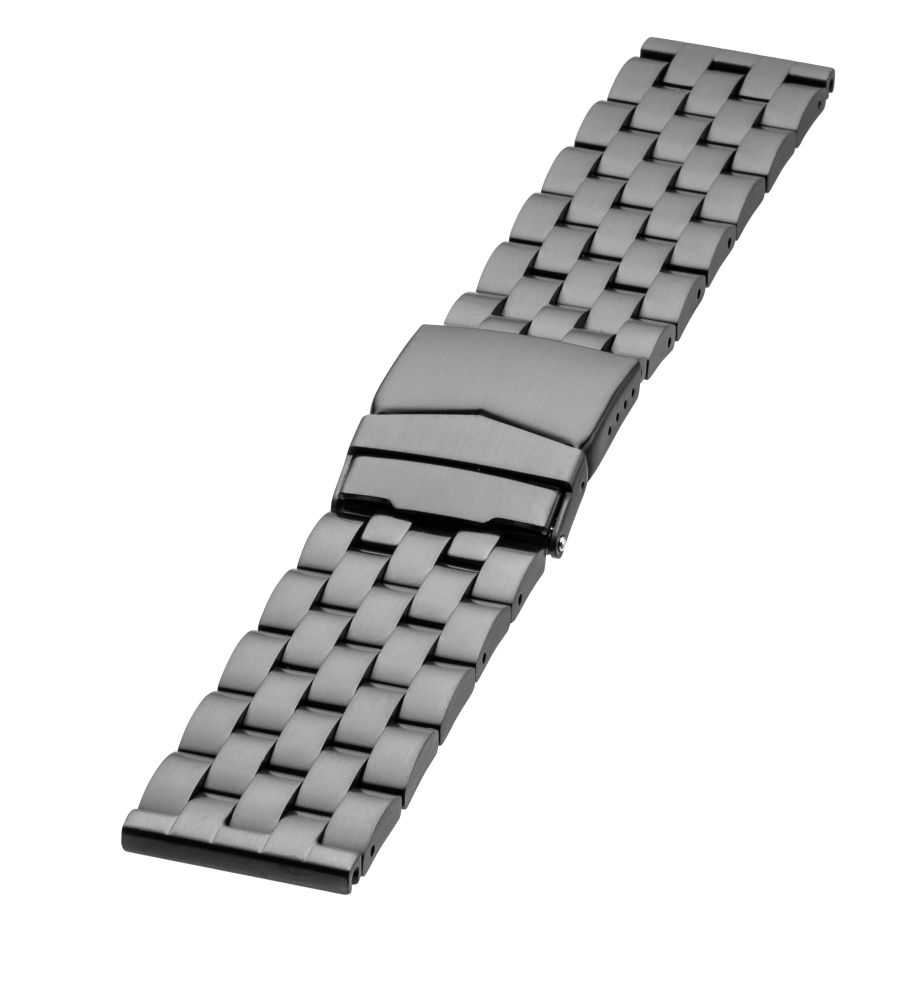 Eichmüller Edelstahl Uhrenarmband massiv schwarz matt 24 oder 26 mm Faltschließe günstig kaufen