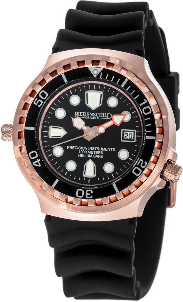Riedenschild RS9000-09 Taucheruhr Rose/Schwarz 100ATM Silikonband 46 mm