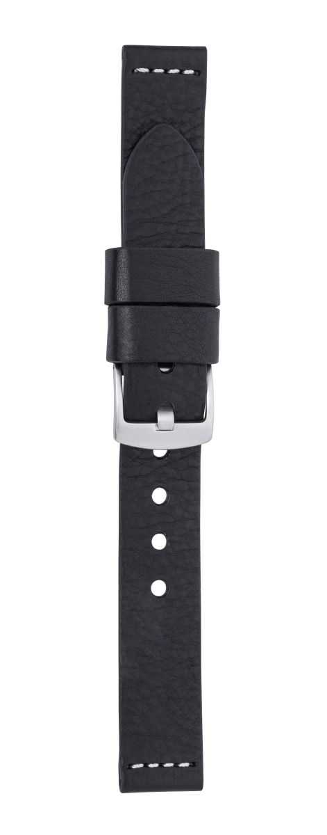 Eichmüller XXL Lederband Uhrenarmband 20,22 oder 24 mm schwarz weich genarbt Dornschliesse
