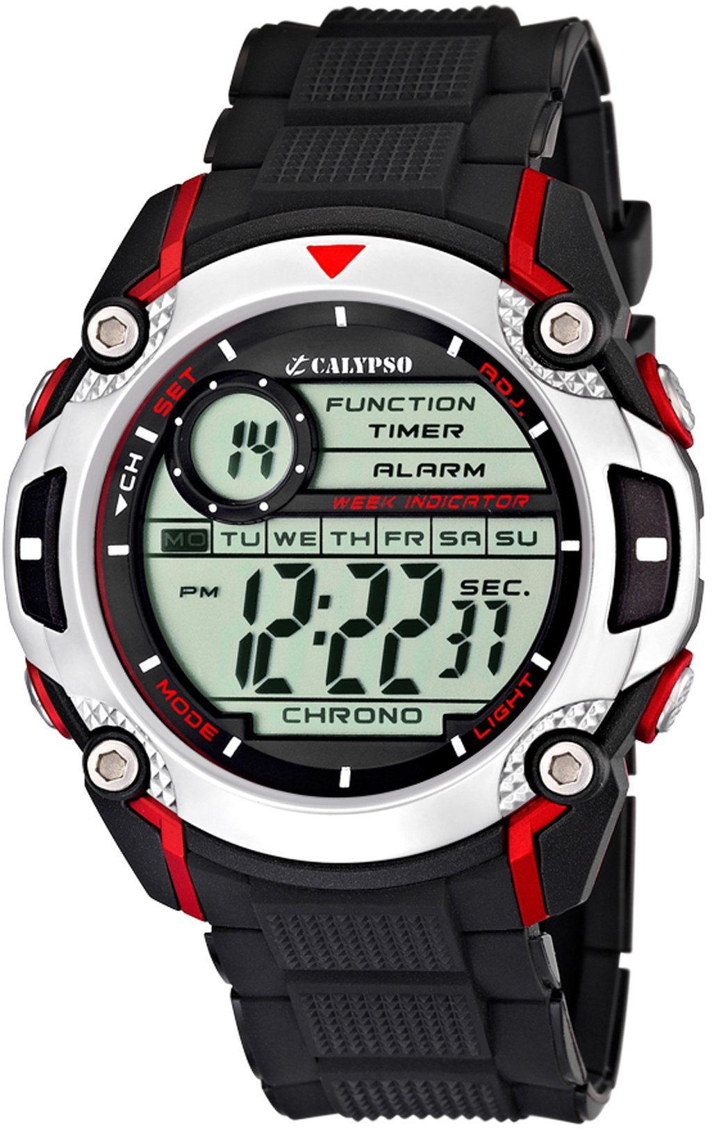Calypso Herrenuhr K5577-4 Rot Kunststoffband Schwarz 47,2 mm Calypso Herrenuhr K5577-4 Rot Kunststoffband Schwarz 47,2 mm