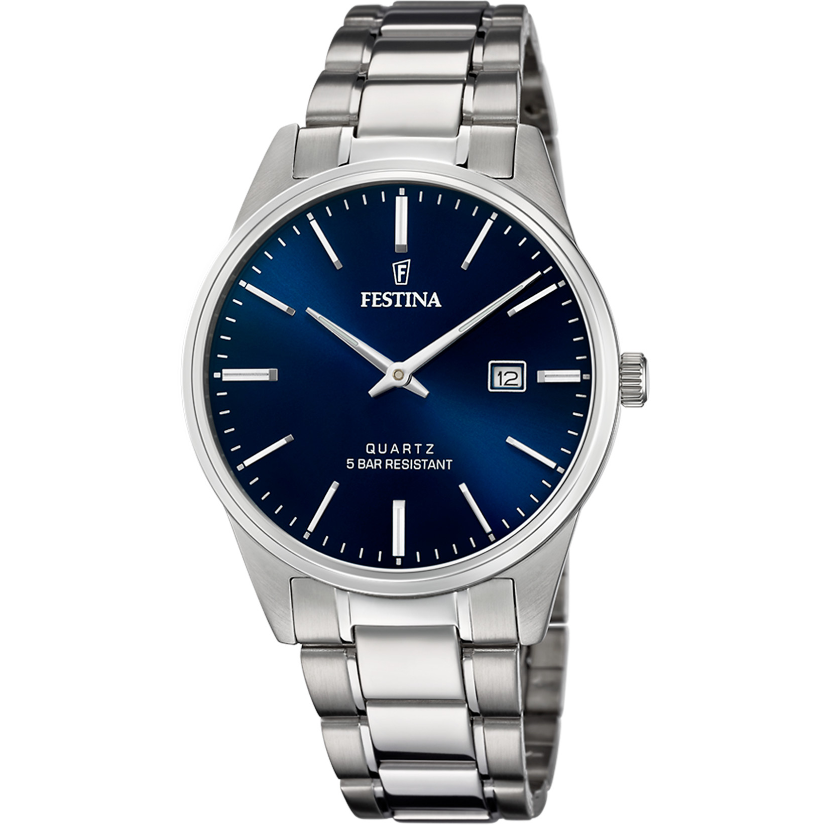 Festina Herrenuhr F20511-3 Blau Edelstahlband 39,3 mm