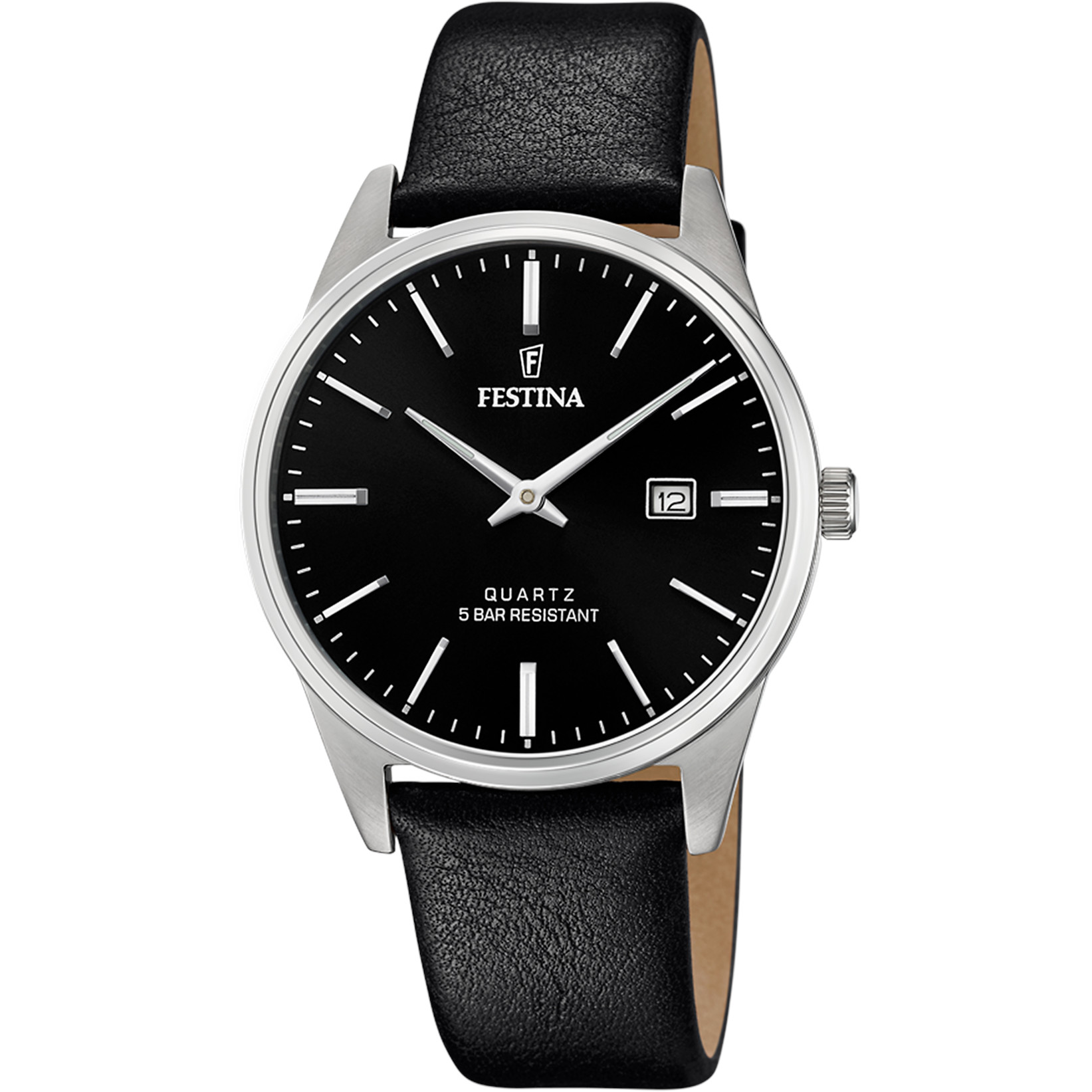 Festina Herrenuhr F20512-4 Schwarz Lederband 39,3 mm