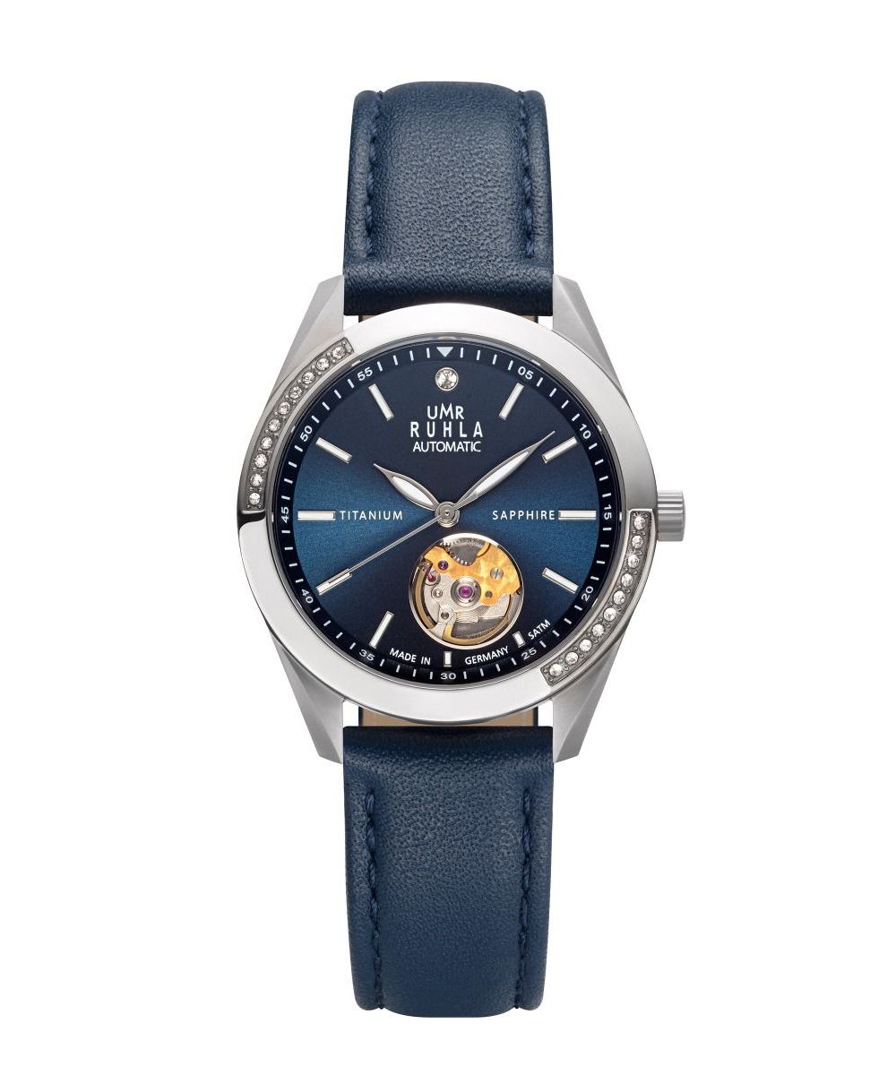UMR Ruhla Titan Damen Automatikuhr 21871 Blau Lederband 36 mm UMR Ruhla Titan Damen Automatikuhr 21871 Blau Lederband 36 mm