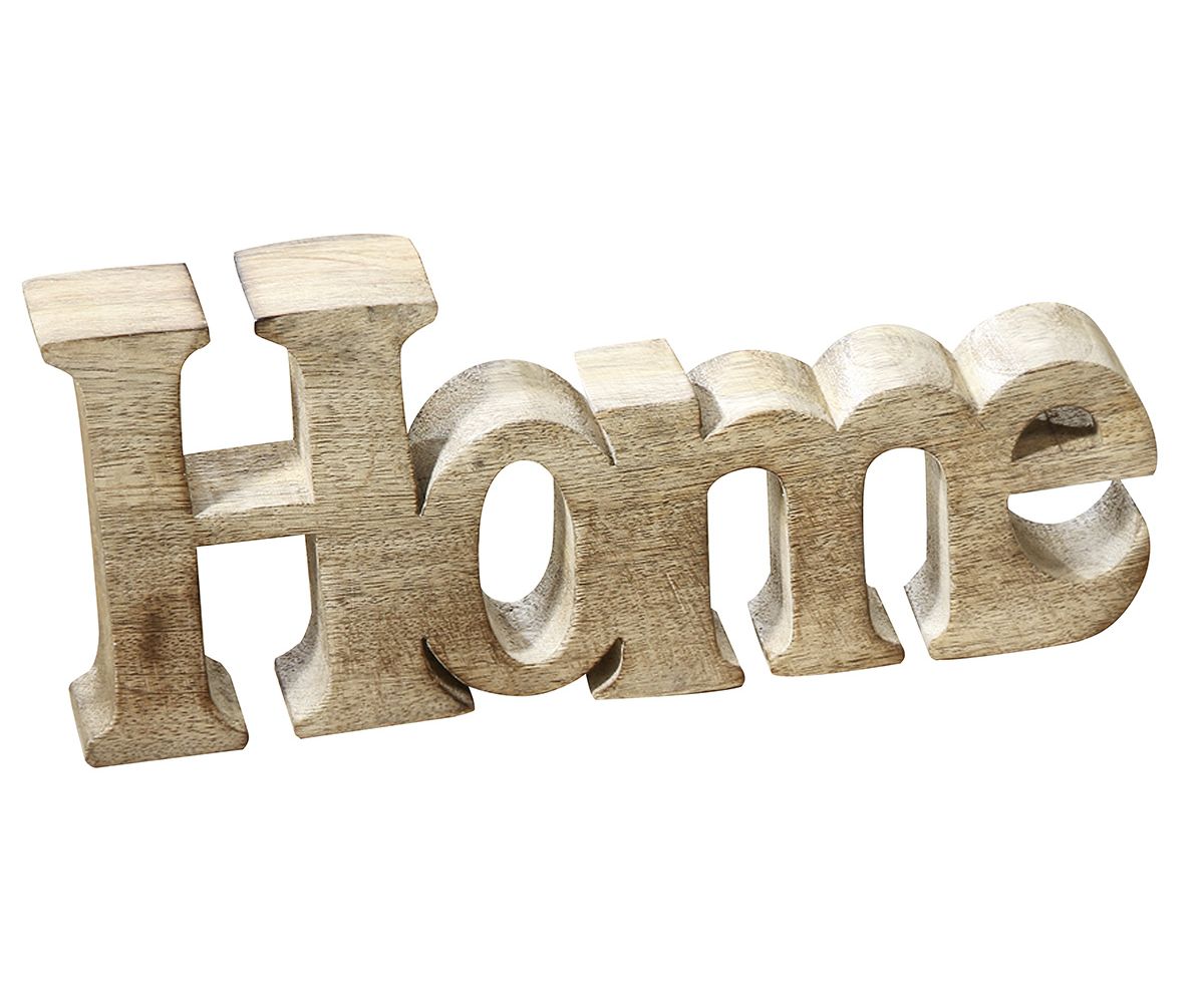 Gilde Dekoobjekt 41018 "Schriftzug HOME" Mangoholz 25 cm